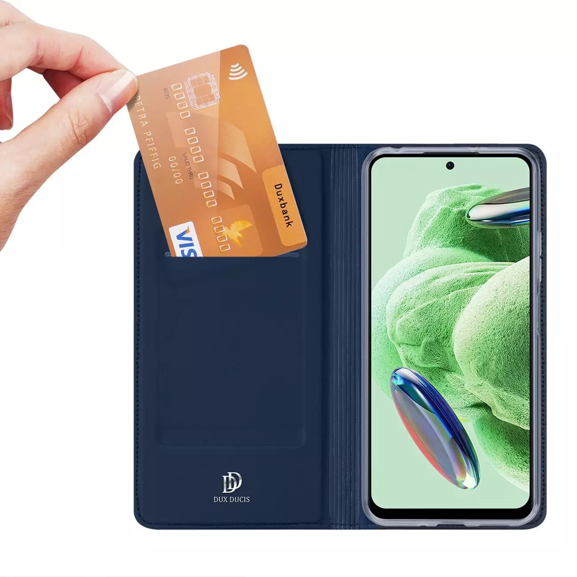 

Dux Ducis Skin Pro etui do Xiaomi Redmi Note 12 5G / Poco X5 5G pokrowiec z klapką portfel na kartę podstawka niebieskie