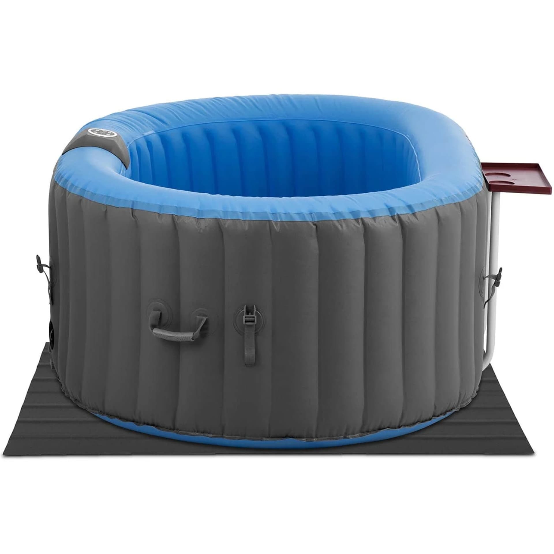 

Jacuzzi ogrodowe dmuchane 100 dysz masujących 2 osobowe 550 l niebiesko - szare