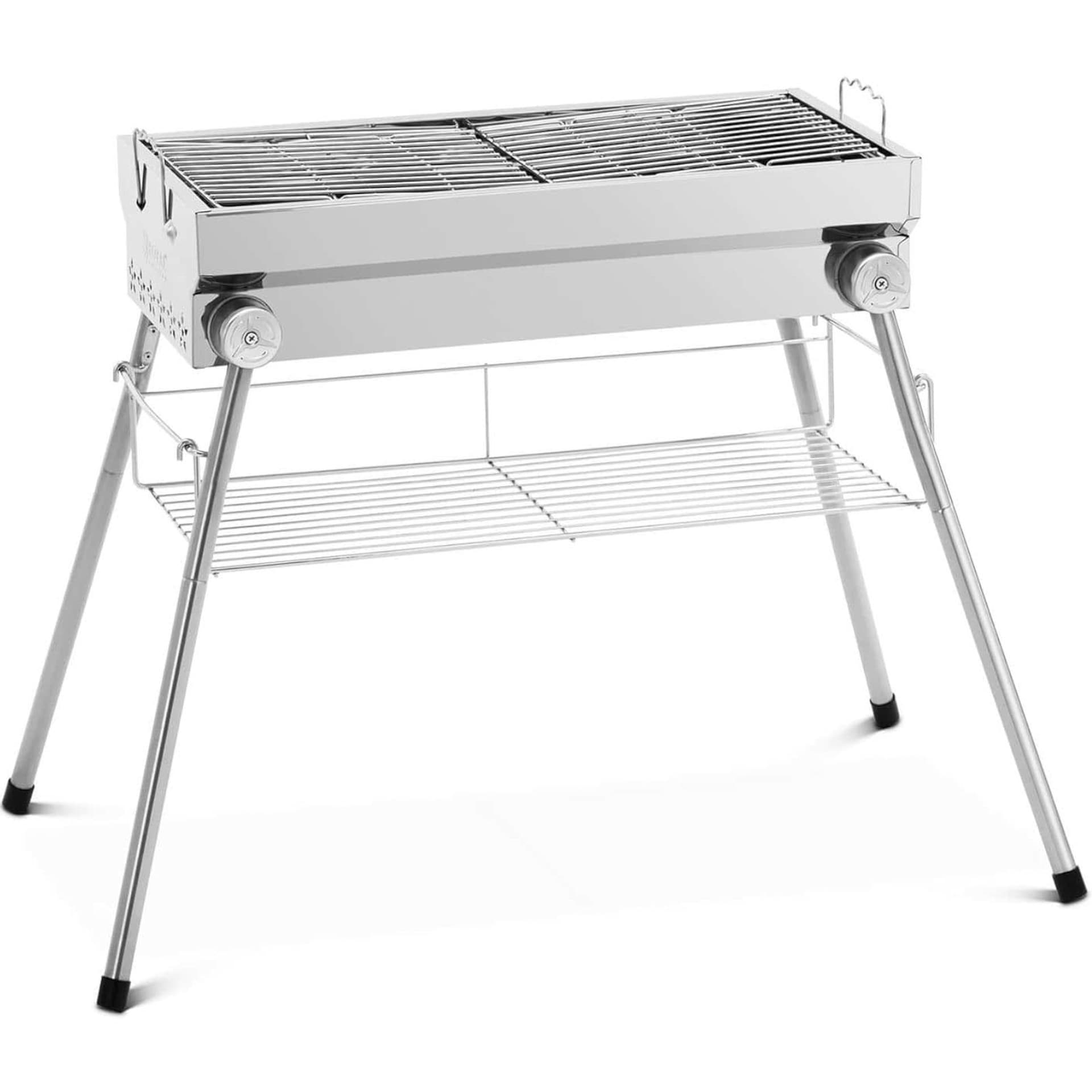 

Grill węglowy ze składanym rusztem i półką 53 x 26 cm