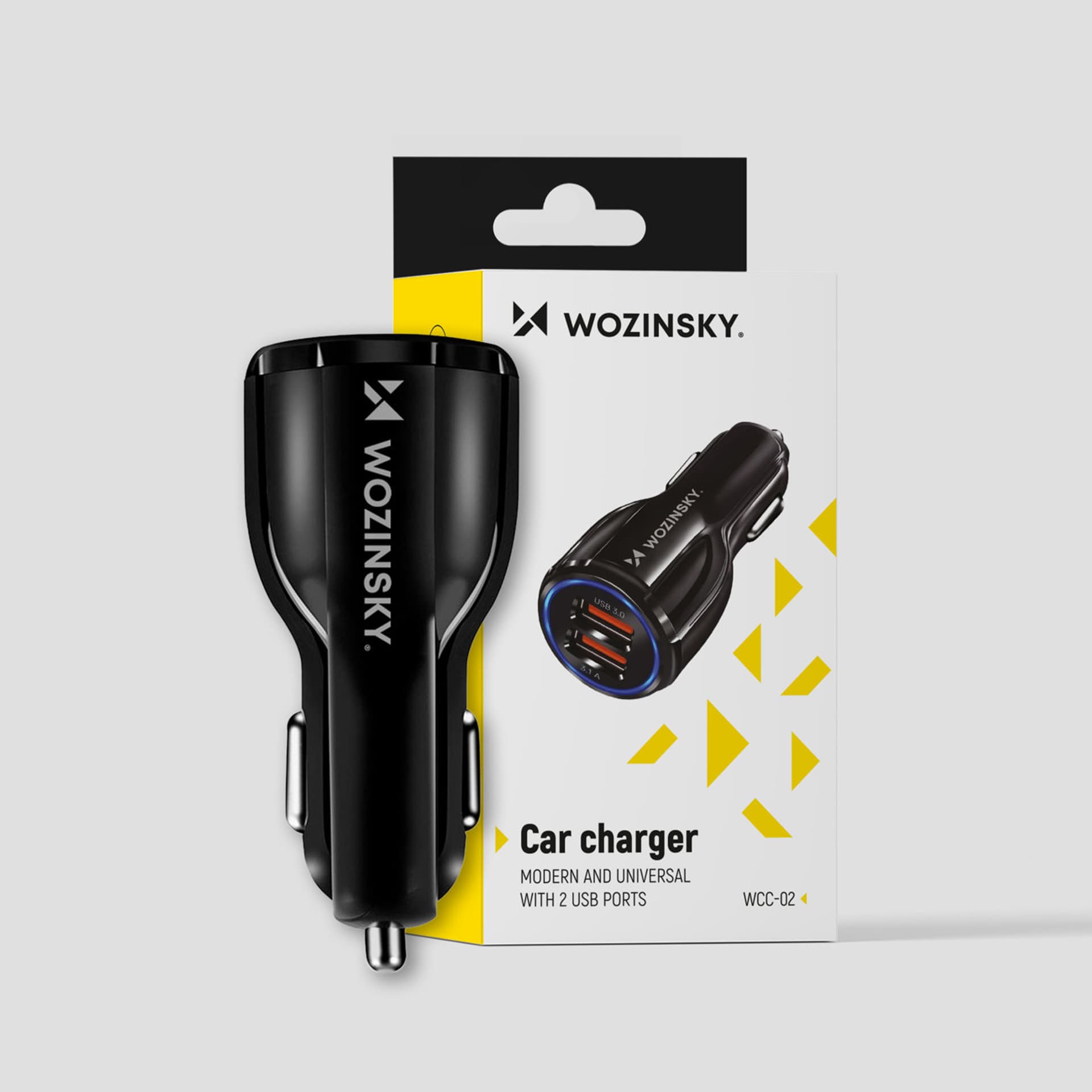 

Wozinsky ładowarka samochodowa 2xUSB czarna (WCC-02)