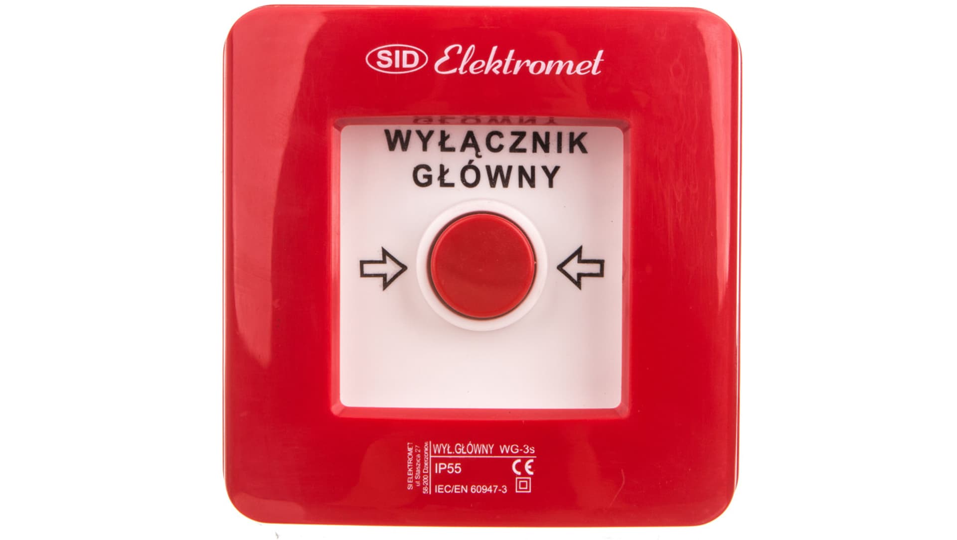 

Wyłącznik alarmowy 2R 12A /WYŁĄCZNIK GŁÓWNY/ IP55 WG-3s 921442