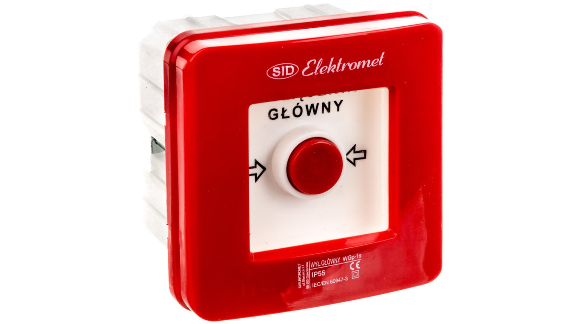 

Wyłącznik alarmowy 1Z 1R 12A /WYŁĄCZNIK GŁÓWNY/ IP55 WGp-1s 921590