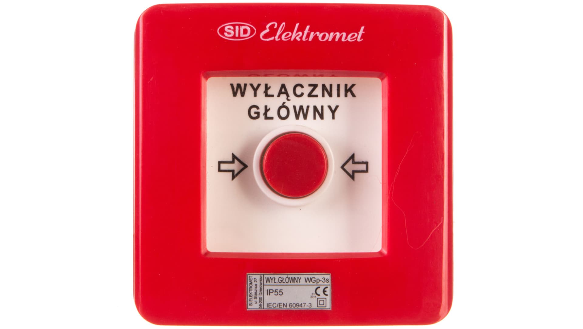 

Wyłącznik alarmowy 2R 12A /WYŁĄCZNIK GŁÓWNY/ IP55 WGp-3s 921592