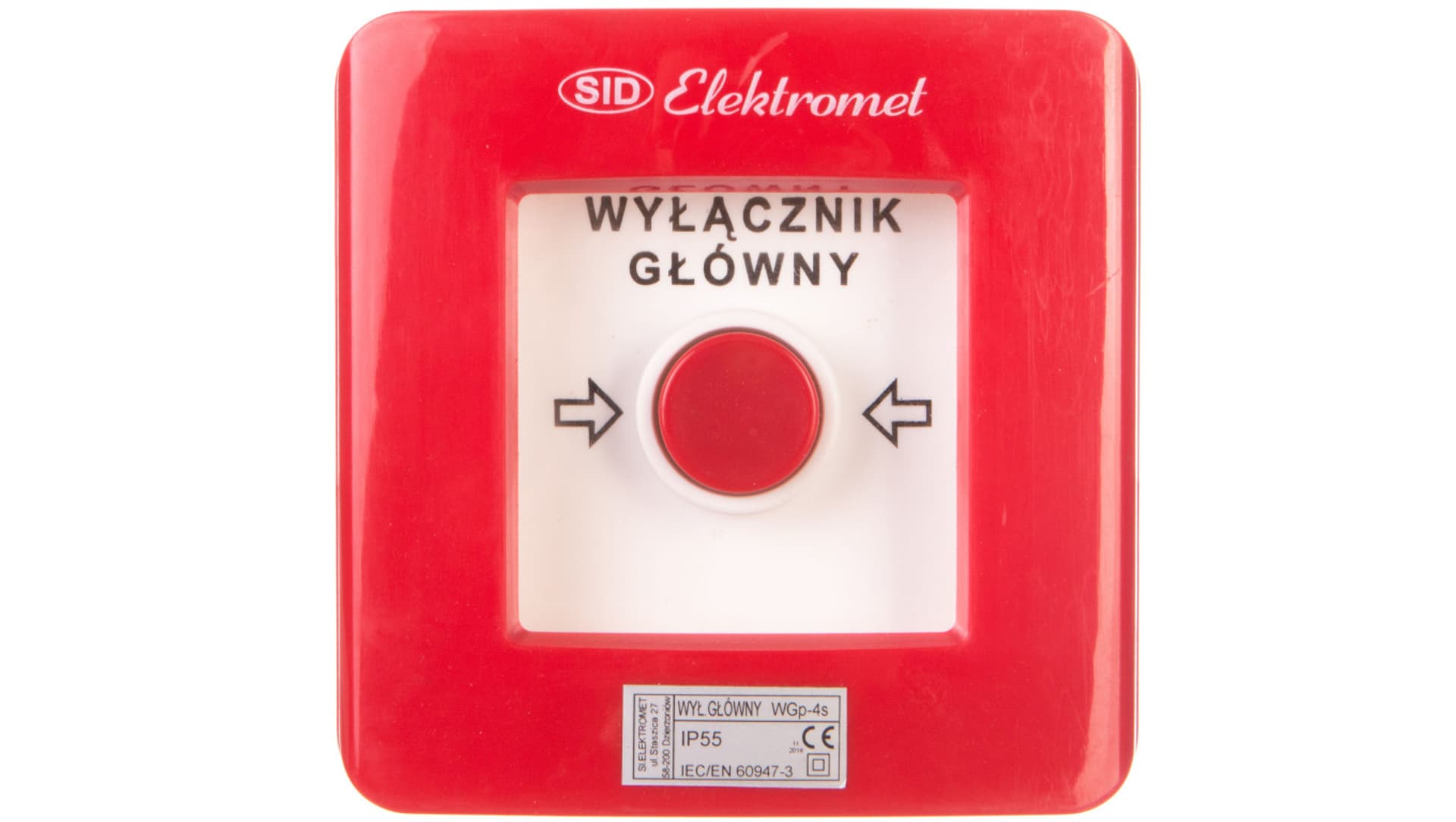 

Wyłącznik alarmowy 4Z 12A /WYŁĄCZNIK GŁÓWNY/ IP55 WGp-4s 921593