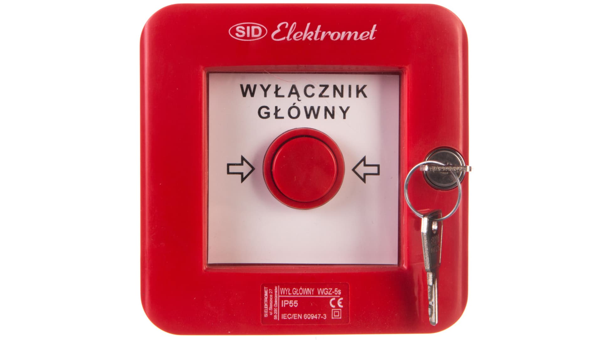 

Wyłącznik alarmowy z zamkiem 4Z 12A /WYŁĄCZNK GŁÓWNY/ IP55 WGZ-5s 921494