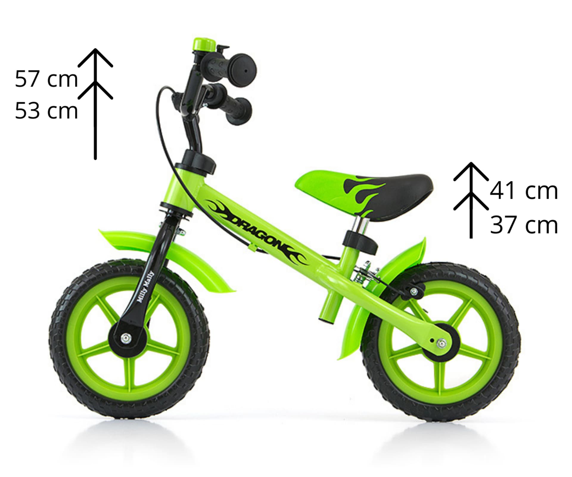 

Rowerek biegowy Dragon z hamulcem green