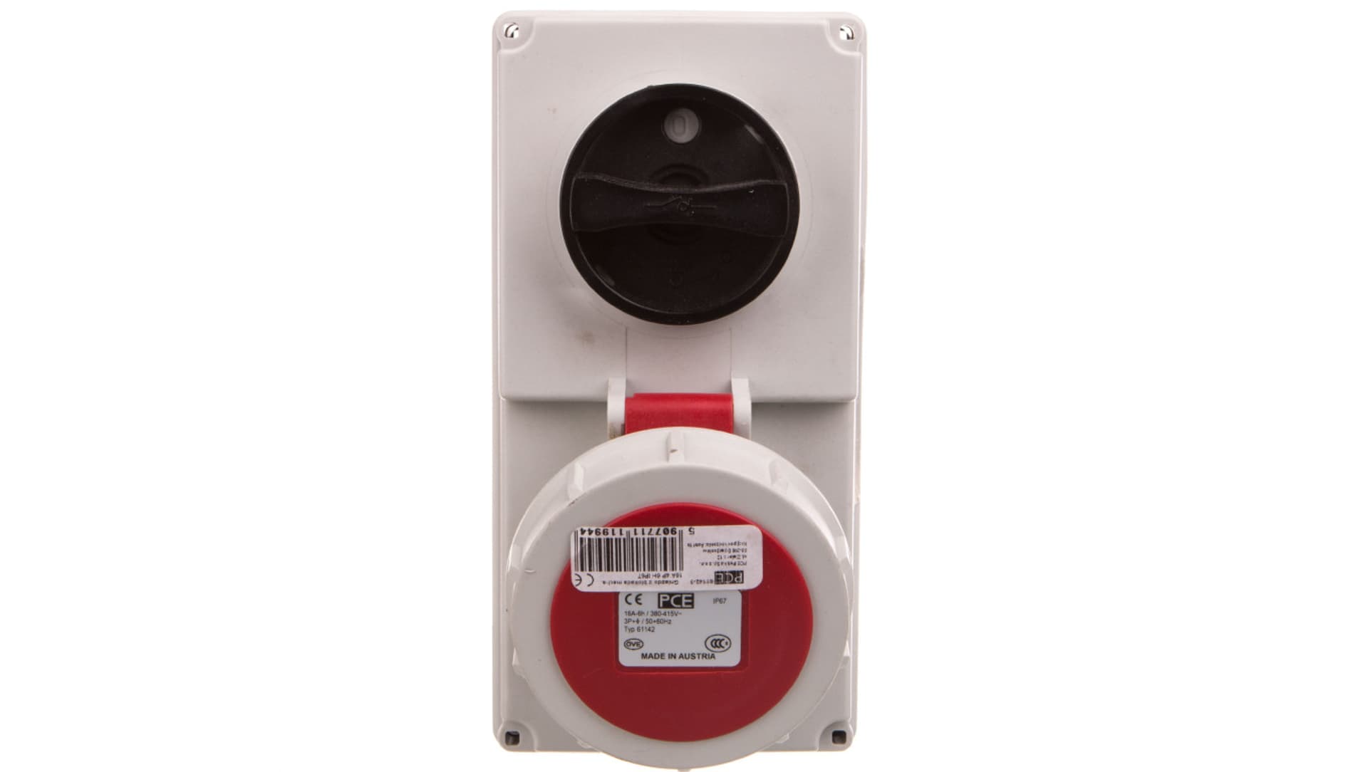 

Gniazdo stałe z wyłącznikiem 0-1 małe 16A 4P 400V IP44 /blokada mechaniczna/ 6114-6