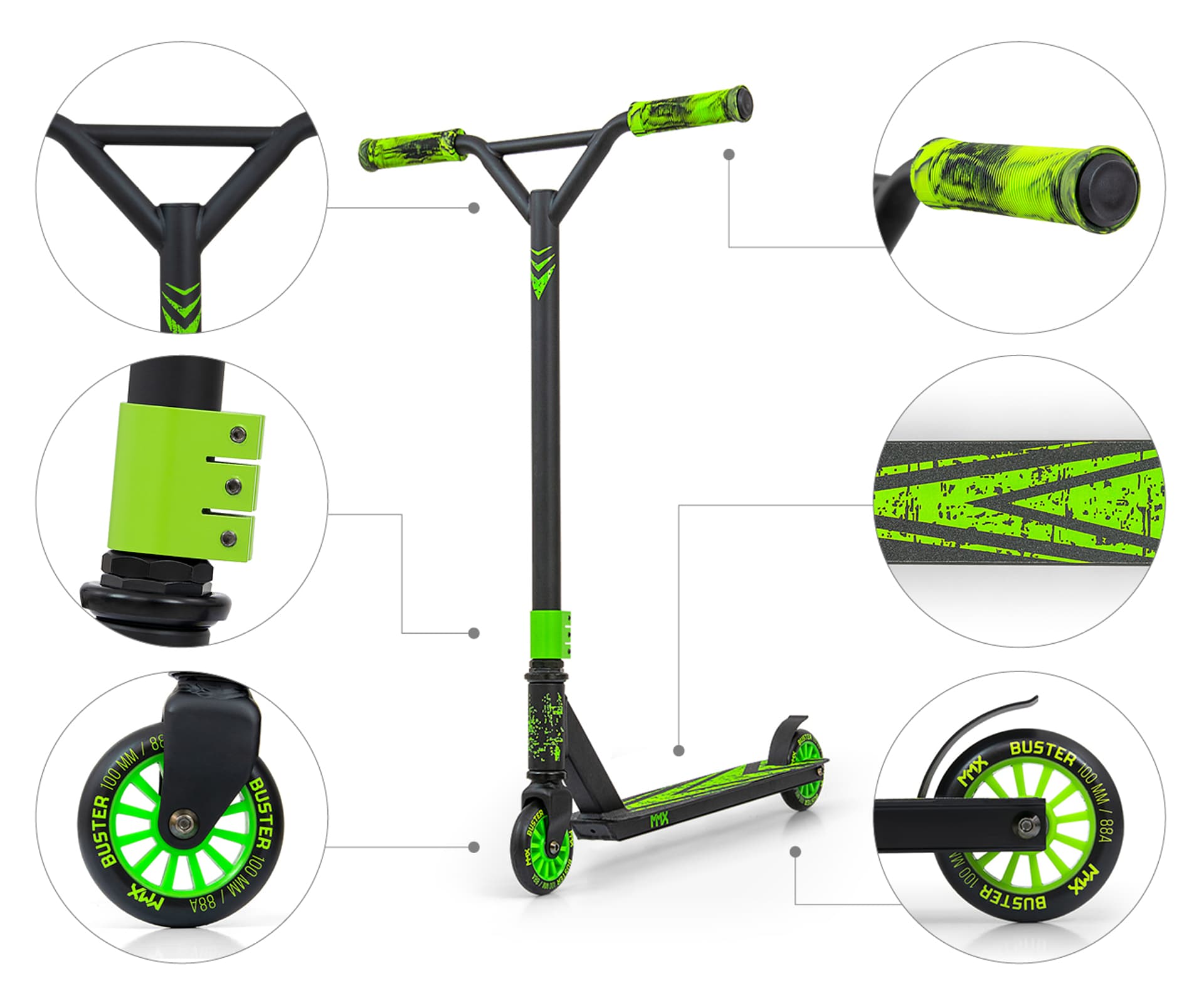 

Hulajnoga wyczynowa MMX Buster Green