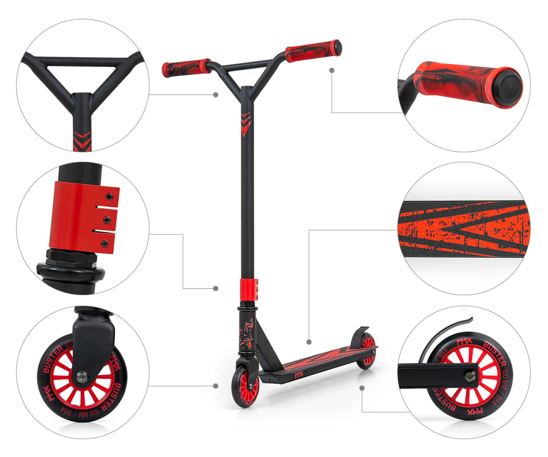 

Hulajnoga wyczynowa MMX Buster Red
