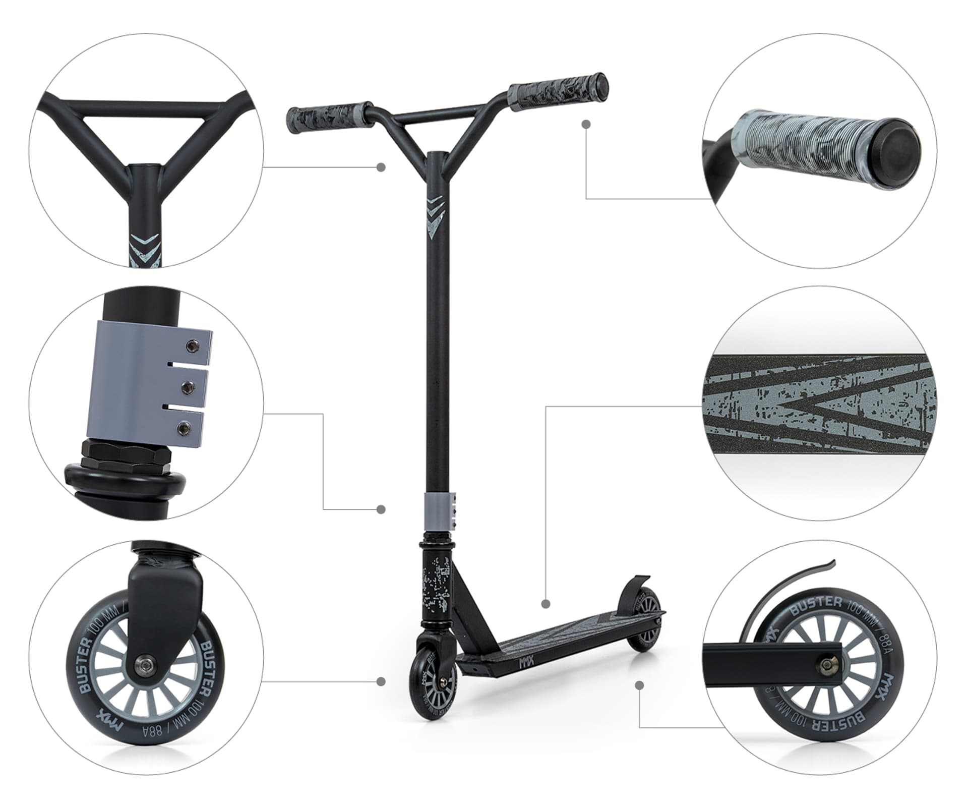 

Hulajnoga wyczynowa MMX Buster Grey