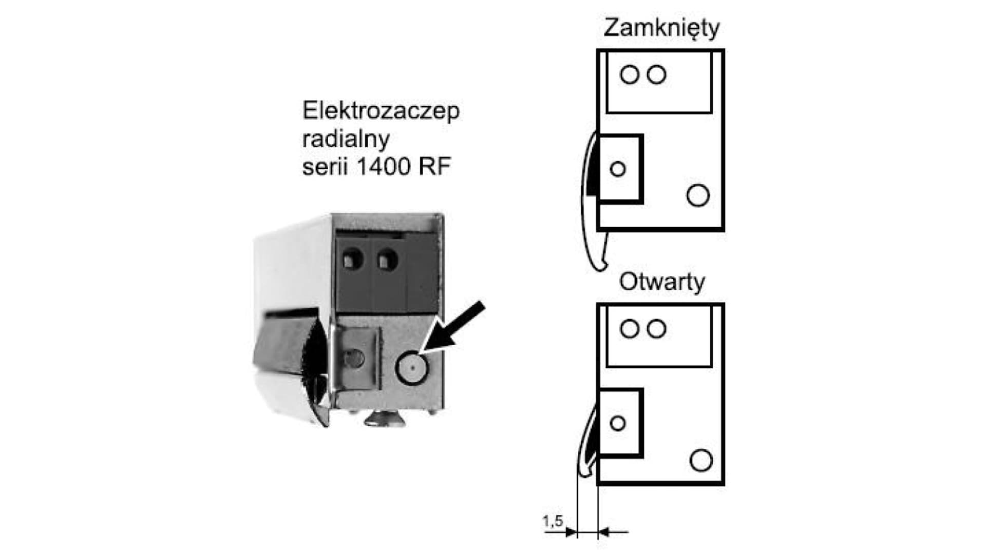 

Elektrozaczep symetryczny NC Z wyłącznikiem 1420RF-12AC/DC 19814-1207