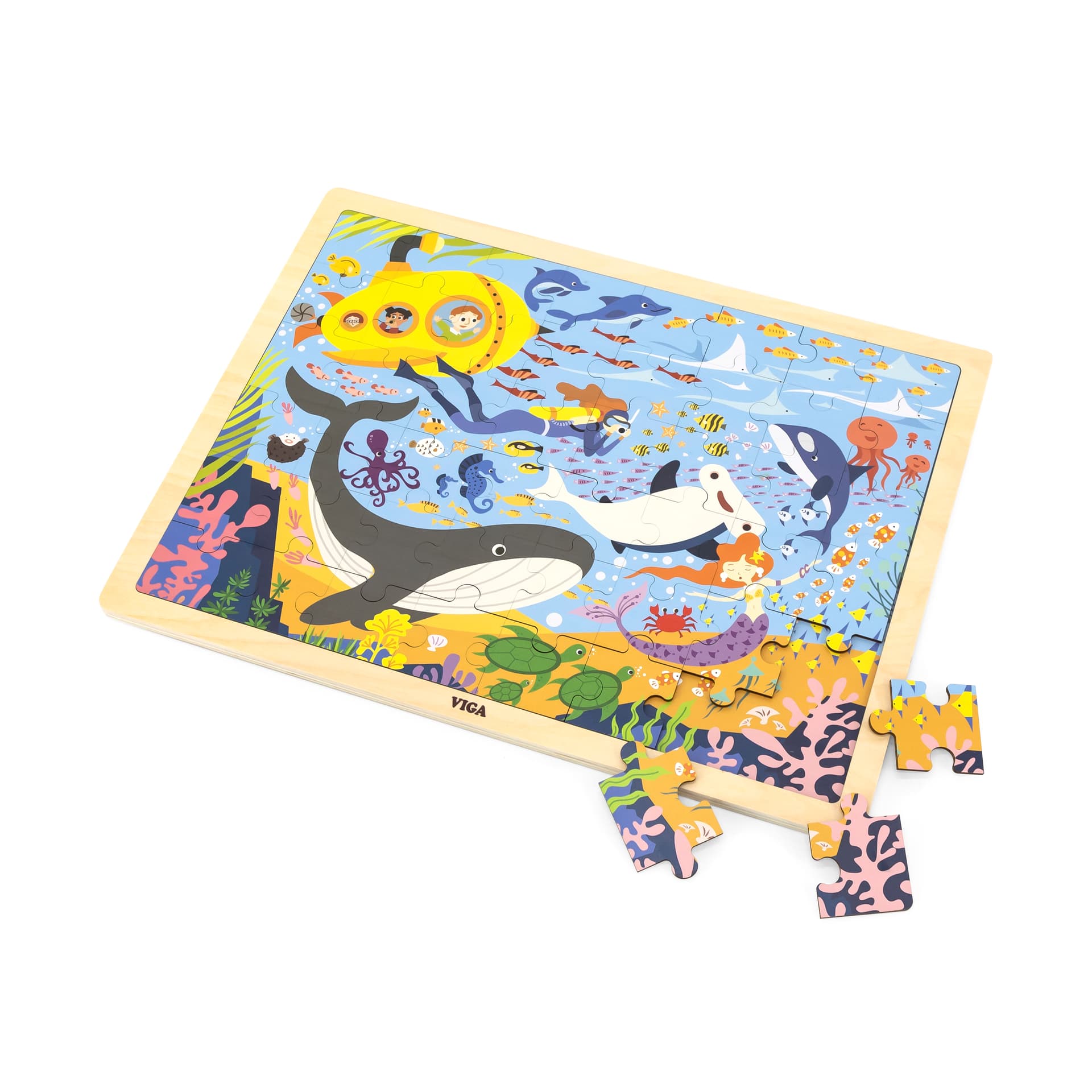 

Viga 44583 Puzzle na podkłądce 48 elementów - poznajemy morze i jego mieszkańców