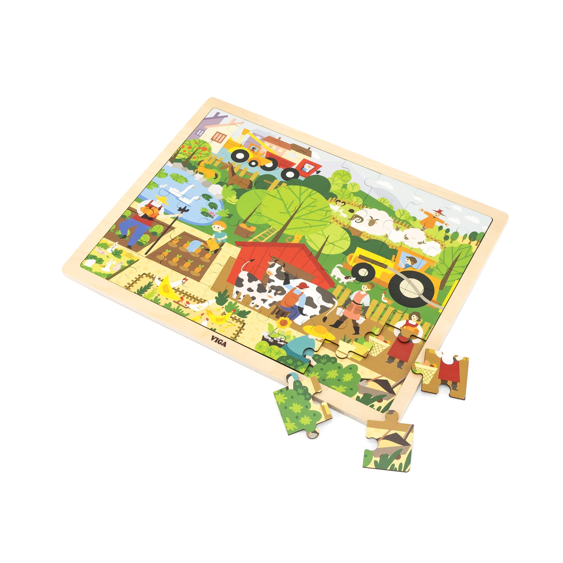

Viga 44588 Puzzle na podkładce 48 elementów - poznajemy farmę