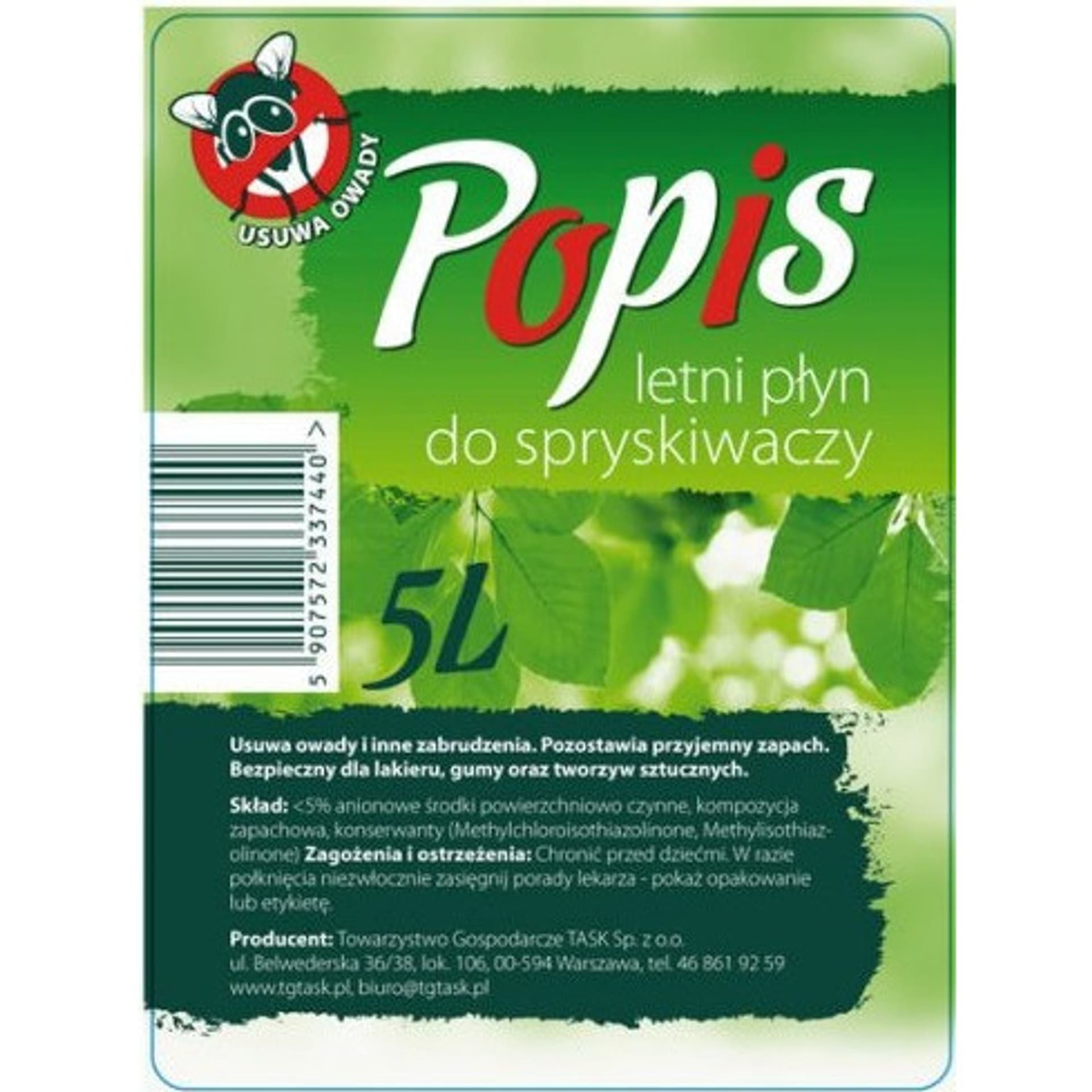 

Płyn do spryskiwaczy POPIS 5l letni