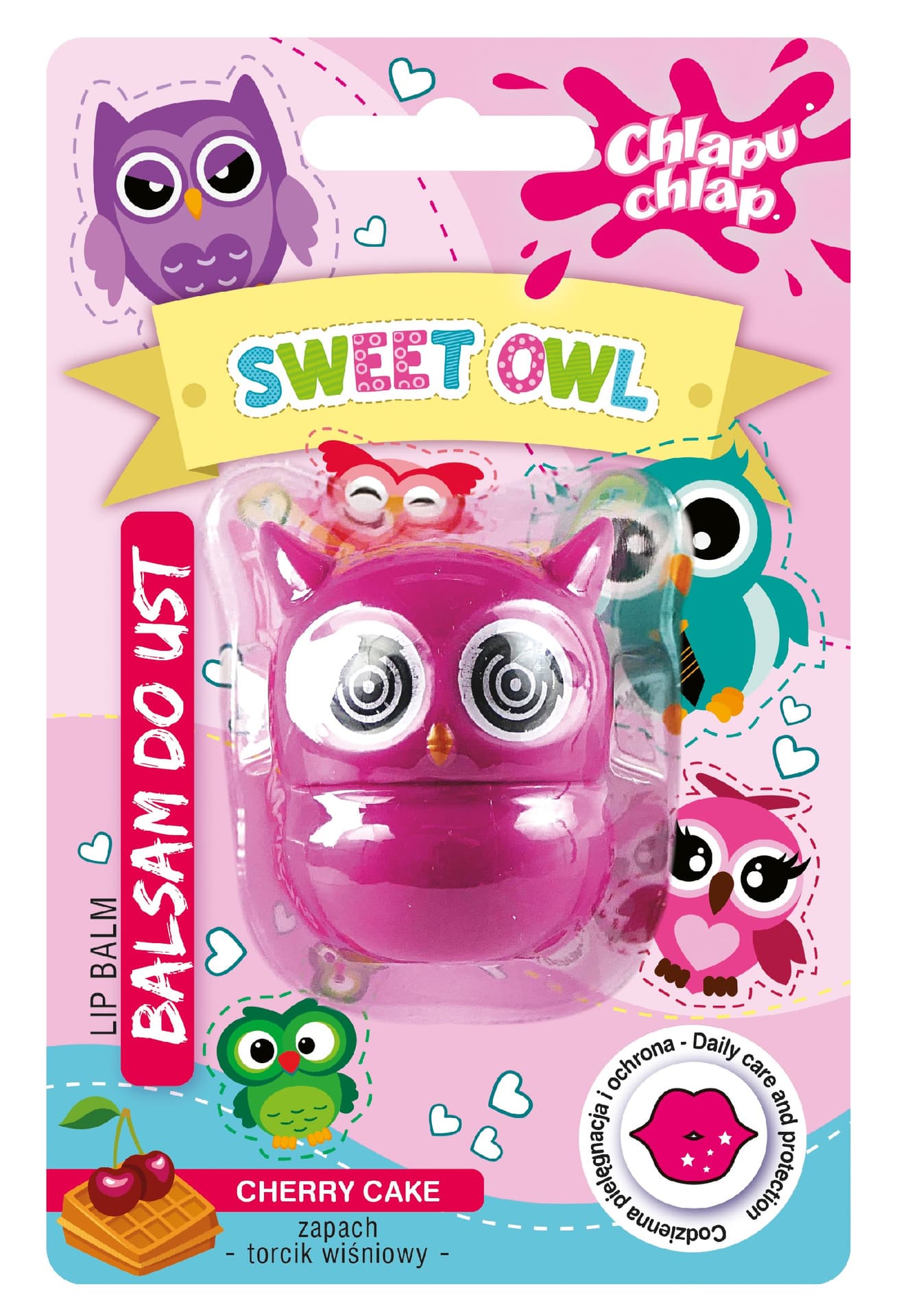 

CHLAPU CHLAP Balsam do ust Sweet Owl (Sowa) - torcik wiśniowy 1szt, Sowa) - torcik wiśniowy 1sz