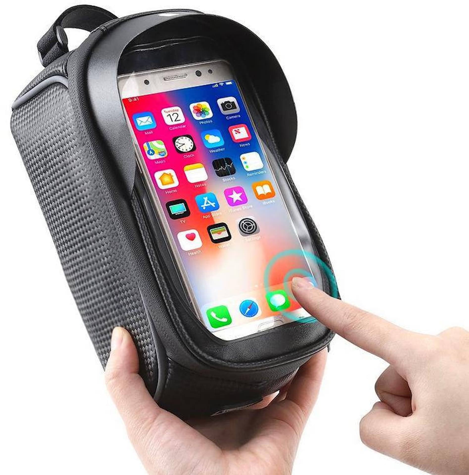 

Uniwersalny Uchwyt Rowerowy na Telefon do 7" z Torbą czarny