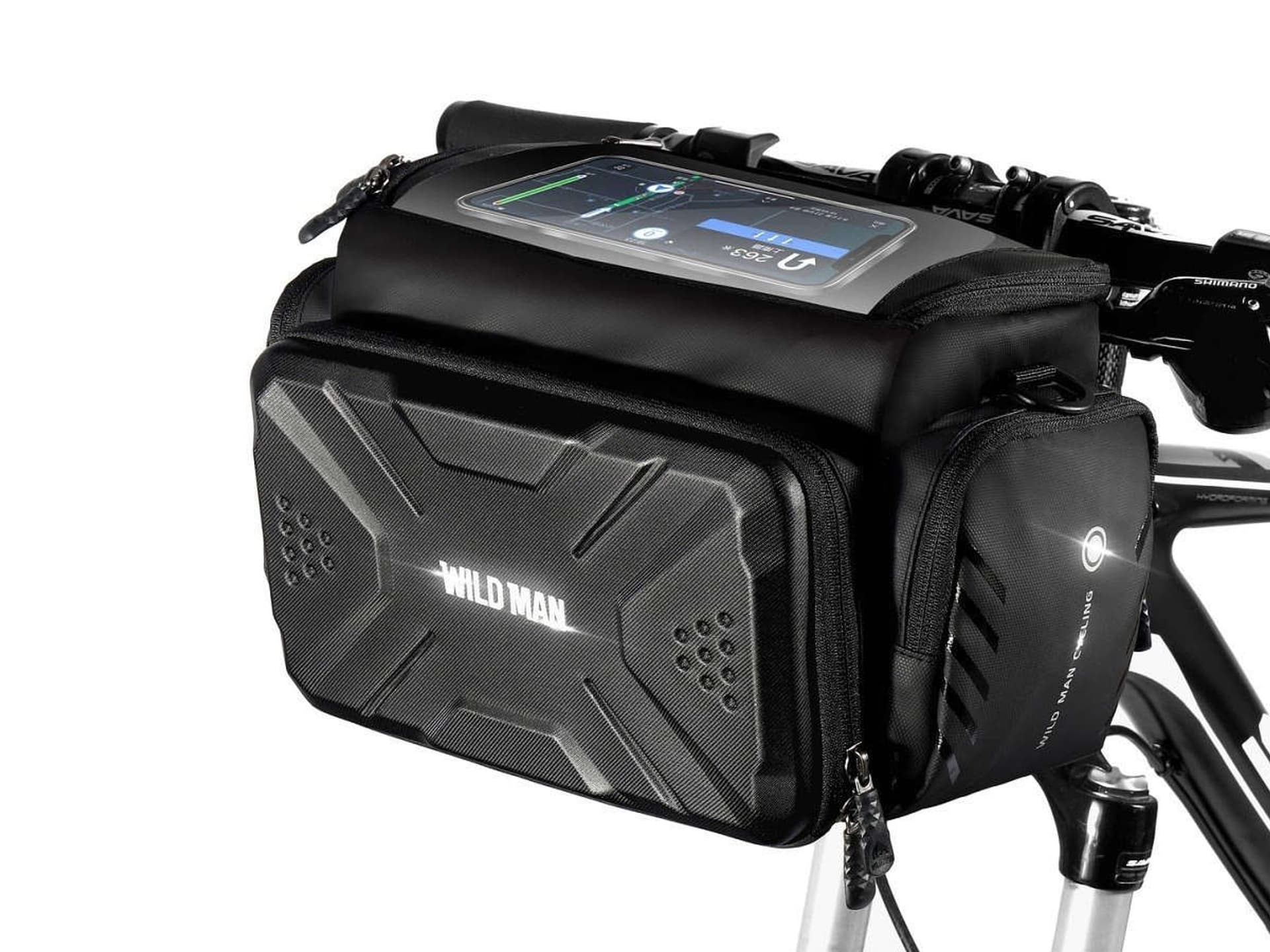 

Etui torba sakwa na rower uchwyt rowerowy Wildman Bag GS6 4l 7 cali Czarny