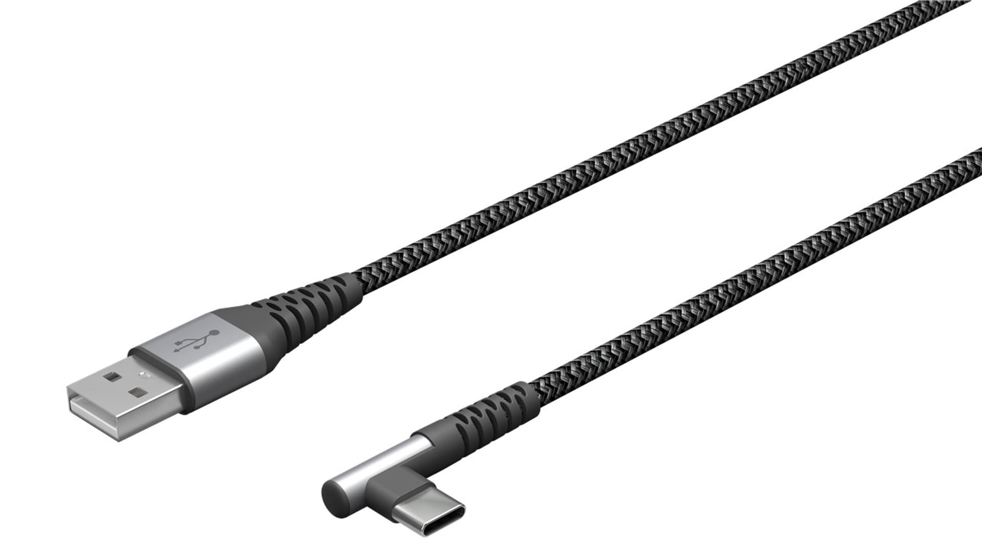 

Kabel USB-C - USB-A 2.0 Goobay KĄTOWY TEXTIL 1m
