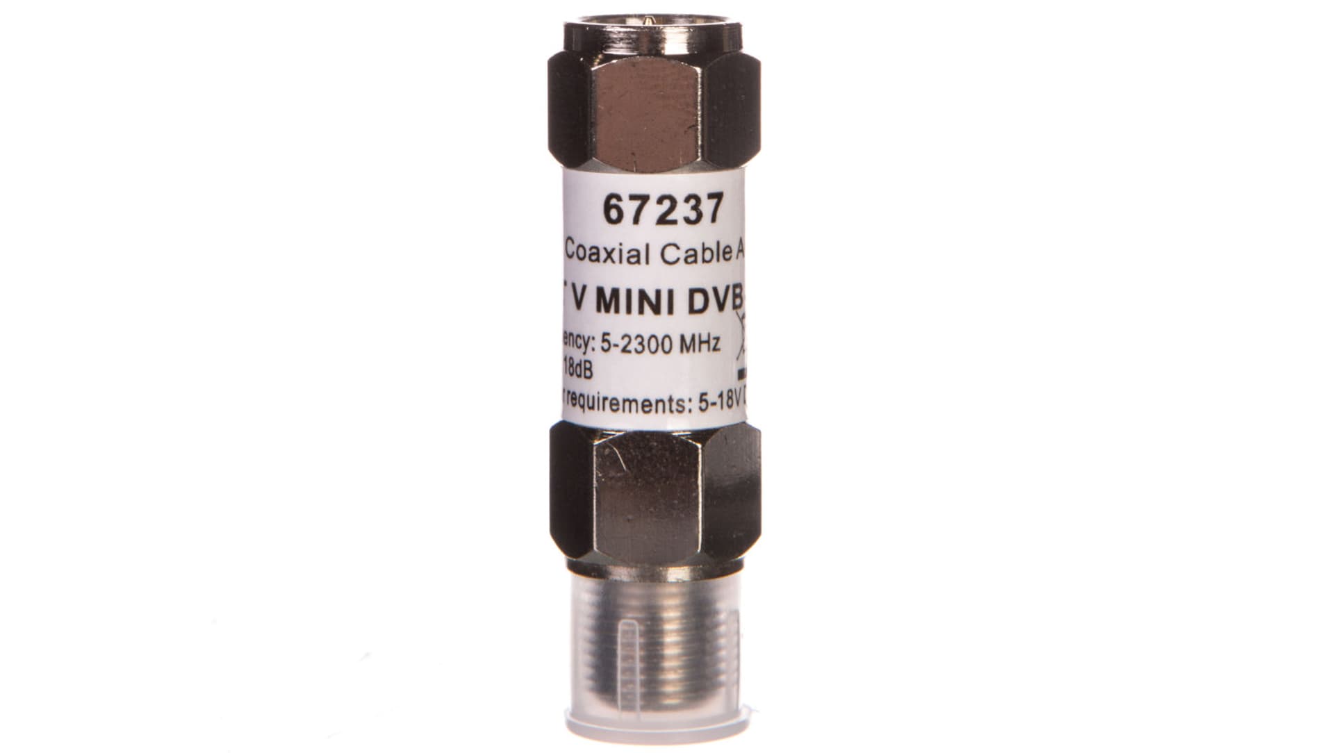 

Mini wzmacniacz sygnału DVB-T/SAT 18dB /na kabel koncentryczny/ F - F 67237
