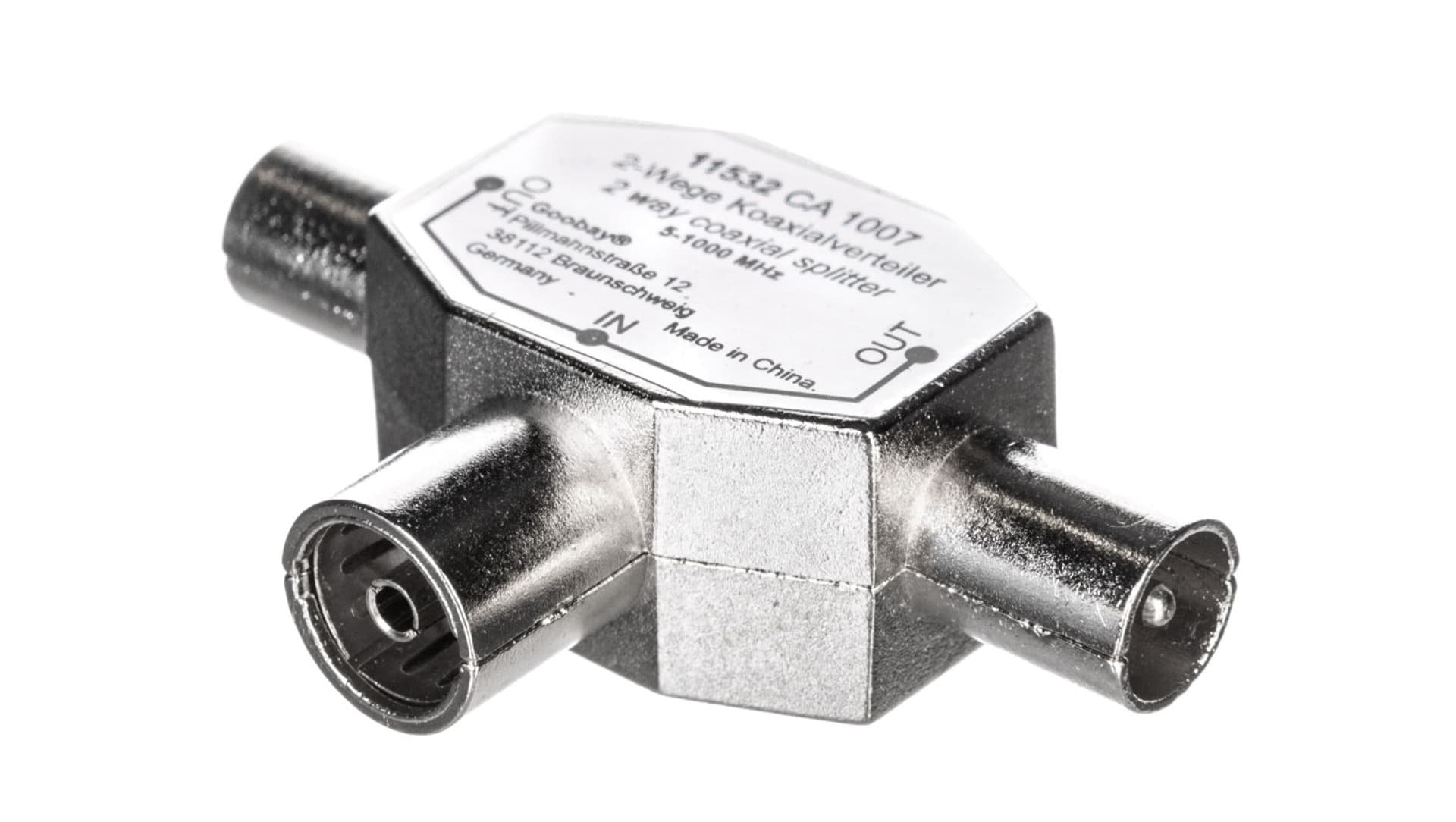 

Rozdzielacz sygnału TV splitter 1x IEC żeński / 2x IEC męski 11532