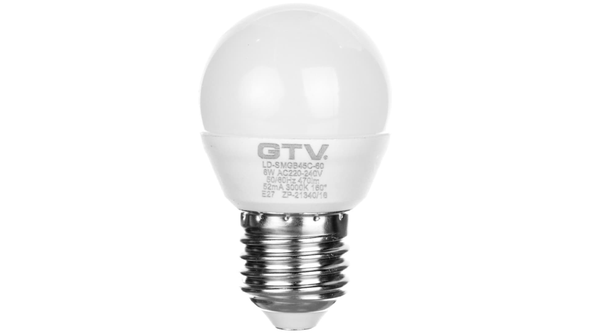 

Żarówka LED E27 6W 470lm 3000K kulka LD-SMGB45C-60