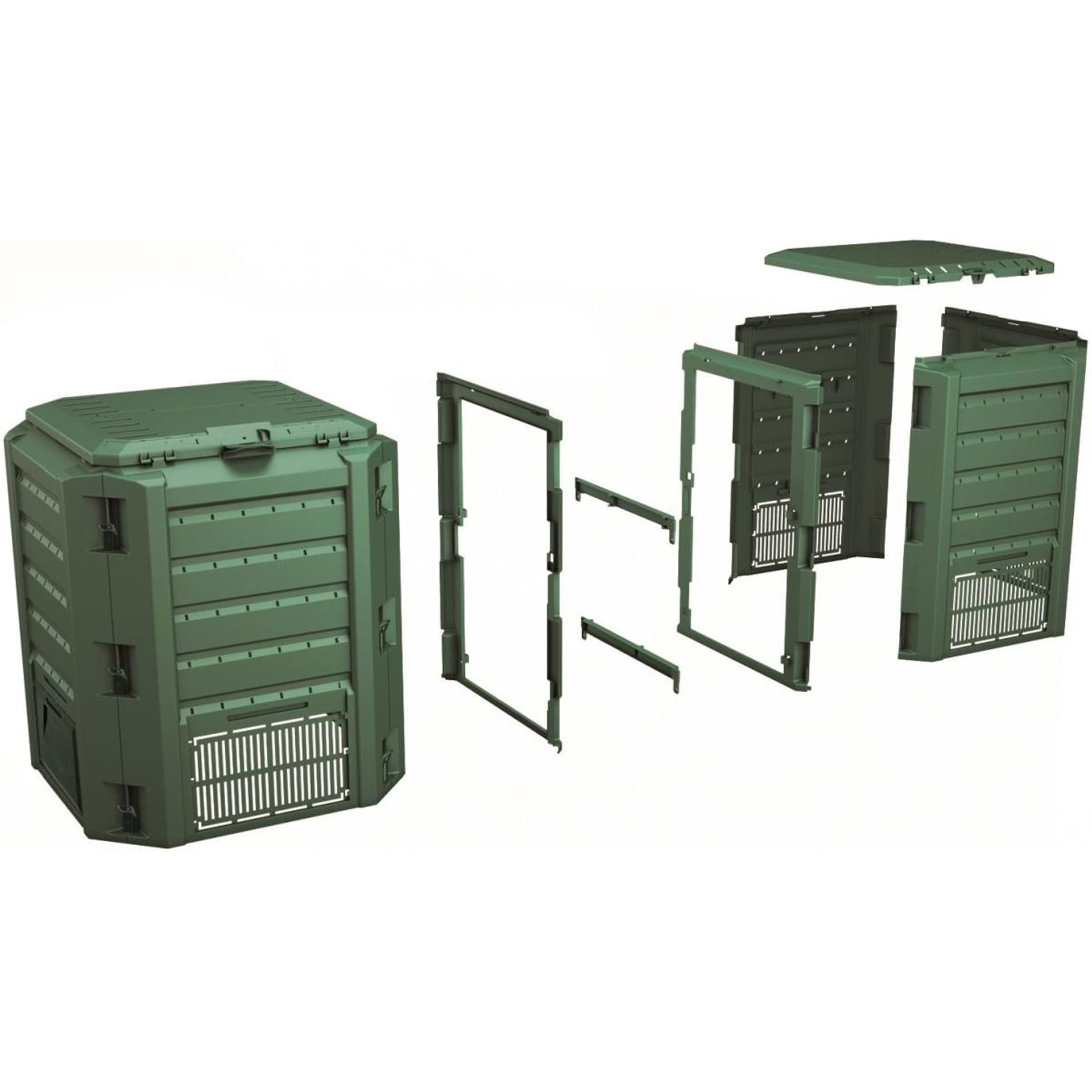 

KOMPOSTOWNIK OGRODOWY EKOBAT SEGMENTOWY MODULE COMPOGREEN 800L - ZIELEŃ LEŚNA