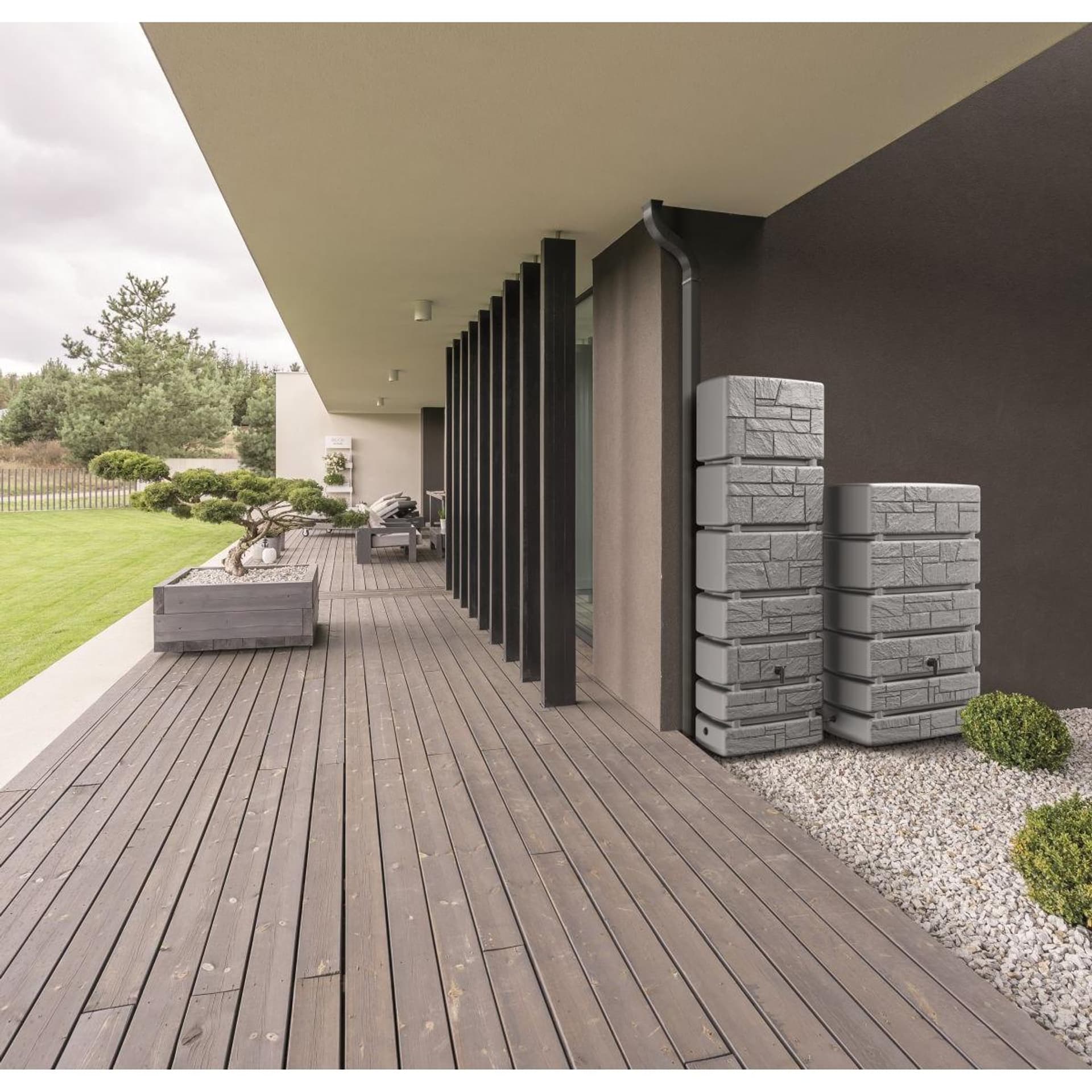 

ZBIORNIK POJEMNIK NA WODĘ DESZCZÓWKĘ TOWER STONE 500L SMOOTH GRAY