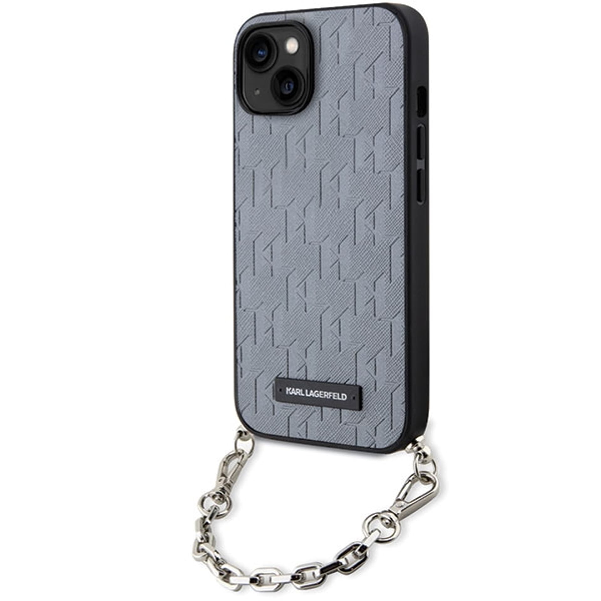 

Oryginalne Etui IPHONE 14 Karl Lagerfeld Hardcase Saffiano Monogram Chain (KLHCP14SSACKLHPG) srebrne, Klhcp14ssacklhpg) srebrn