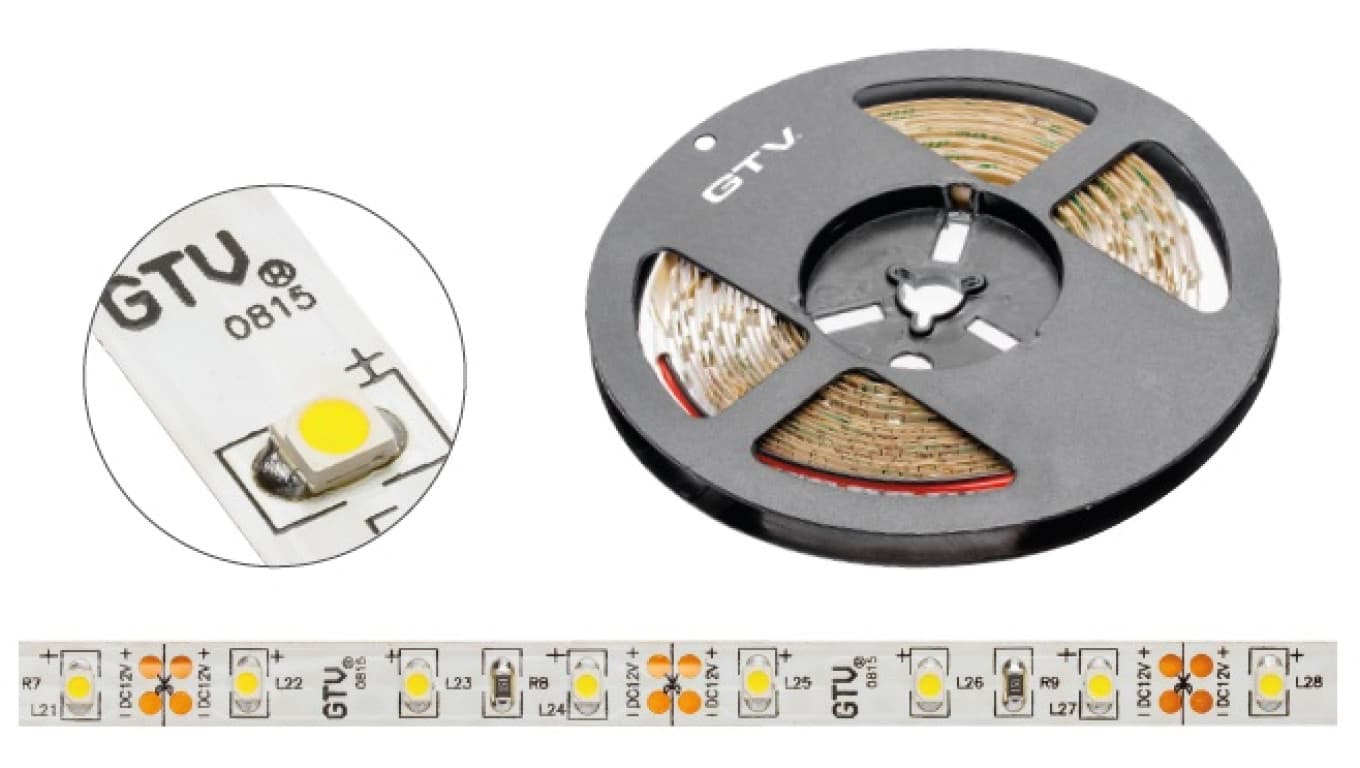 

Taśma Flash 3528, 300 LED zimny biały, 24W, bez żelu 8mm, Rolka 5m, 12V