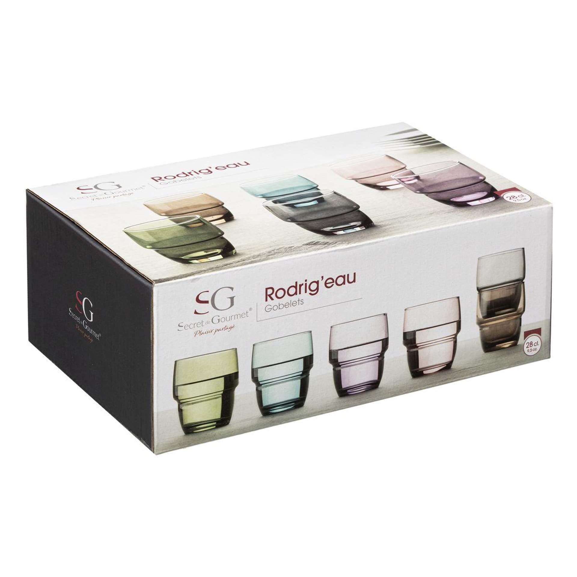 

Komplet 6 kolorowych szklanek 280 ml
