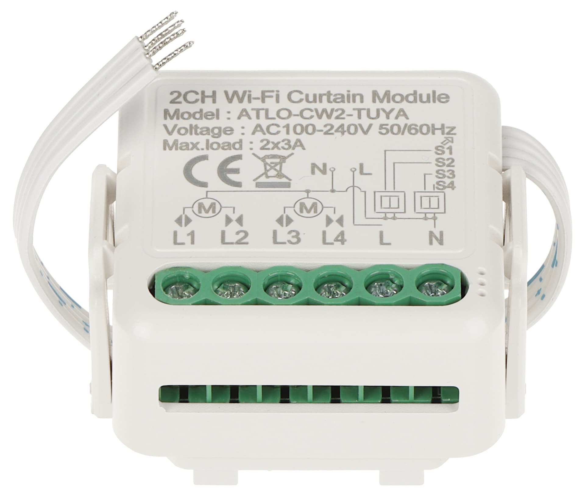 

PODWÓJNY INTELIGENTNY STEROWNIK ROLET ATLO-CW2-TUYA Wi-Fi, Tuya Smart
