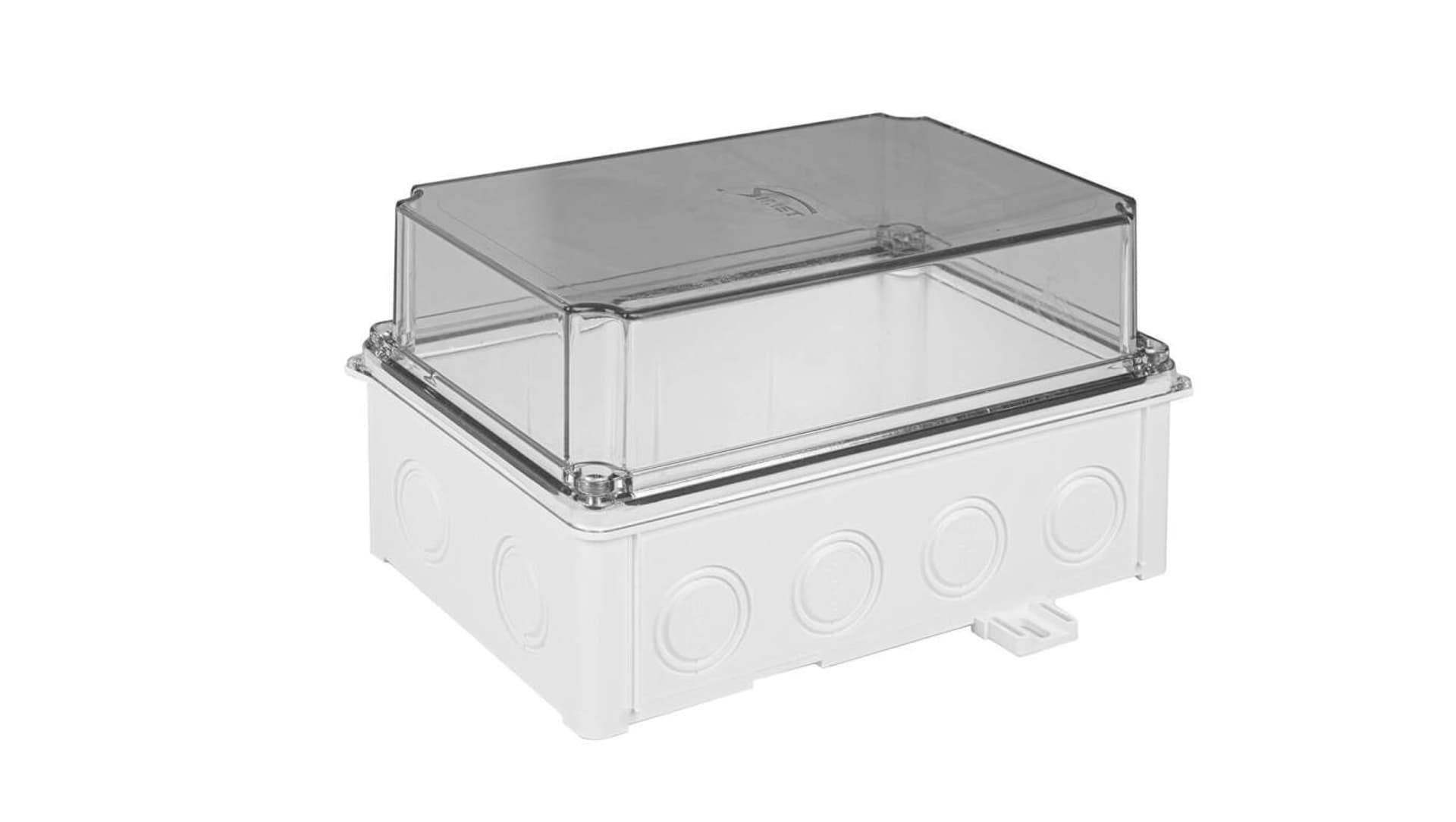 

Obudowa hermetyczna 118x108x188 mm, bezhalogenowa, samogasnąca, odporna na UV, IP67, UL94 V2, SOH 110x180 biała 36432206