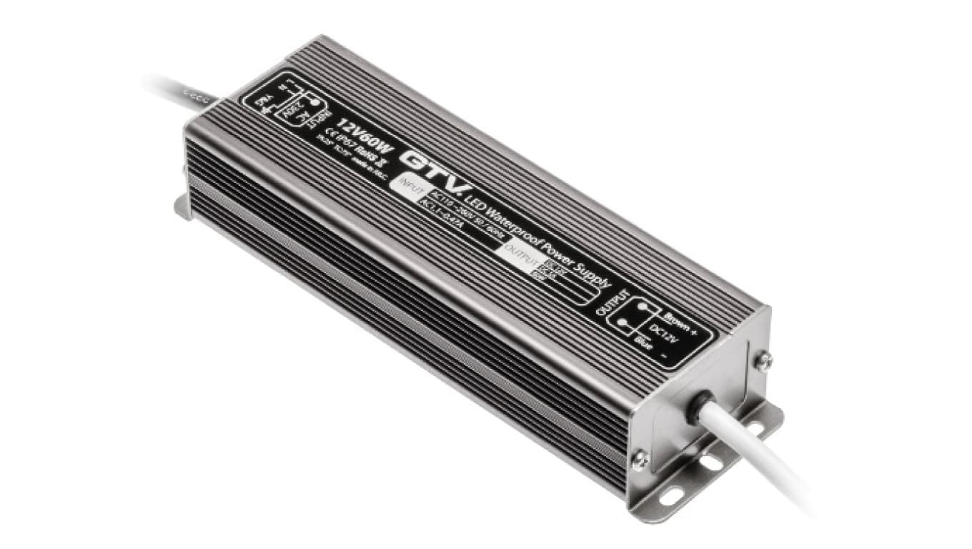 

Transformator led wodoodporny, 60W, IP 67, DC12V