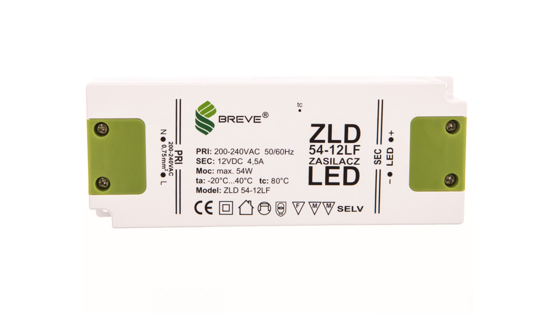 

Zasilacz LED 12V DC 54W ZLD 54-12LF 4,5A 19712-9008