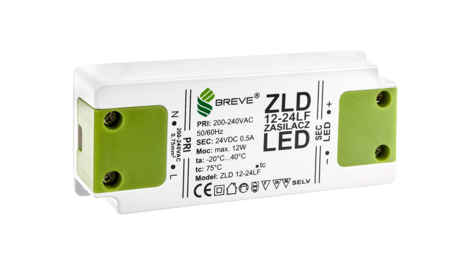 

Zasilacz LED 24V DC 12W ZLD 12-24LF 0,5A 19724-9005