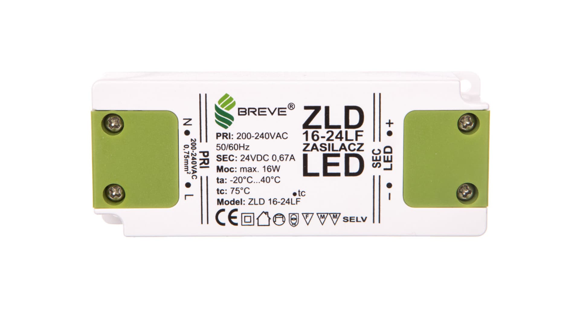 

Zasilacz LED 24V DC 16W ZLD 16-24LF 0,66A 19724-9017