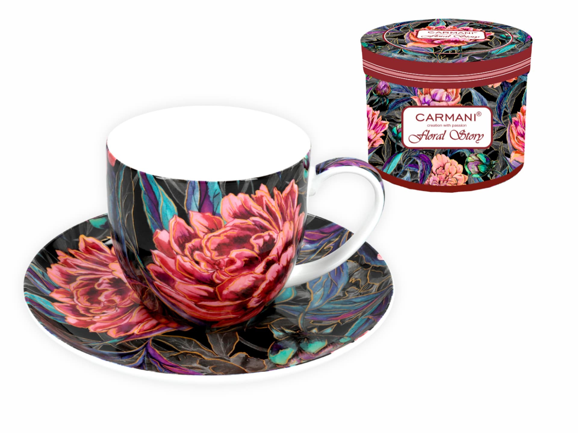 

Filiżanka ze spodkiem - Floral Story (CARMANI)