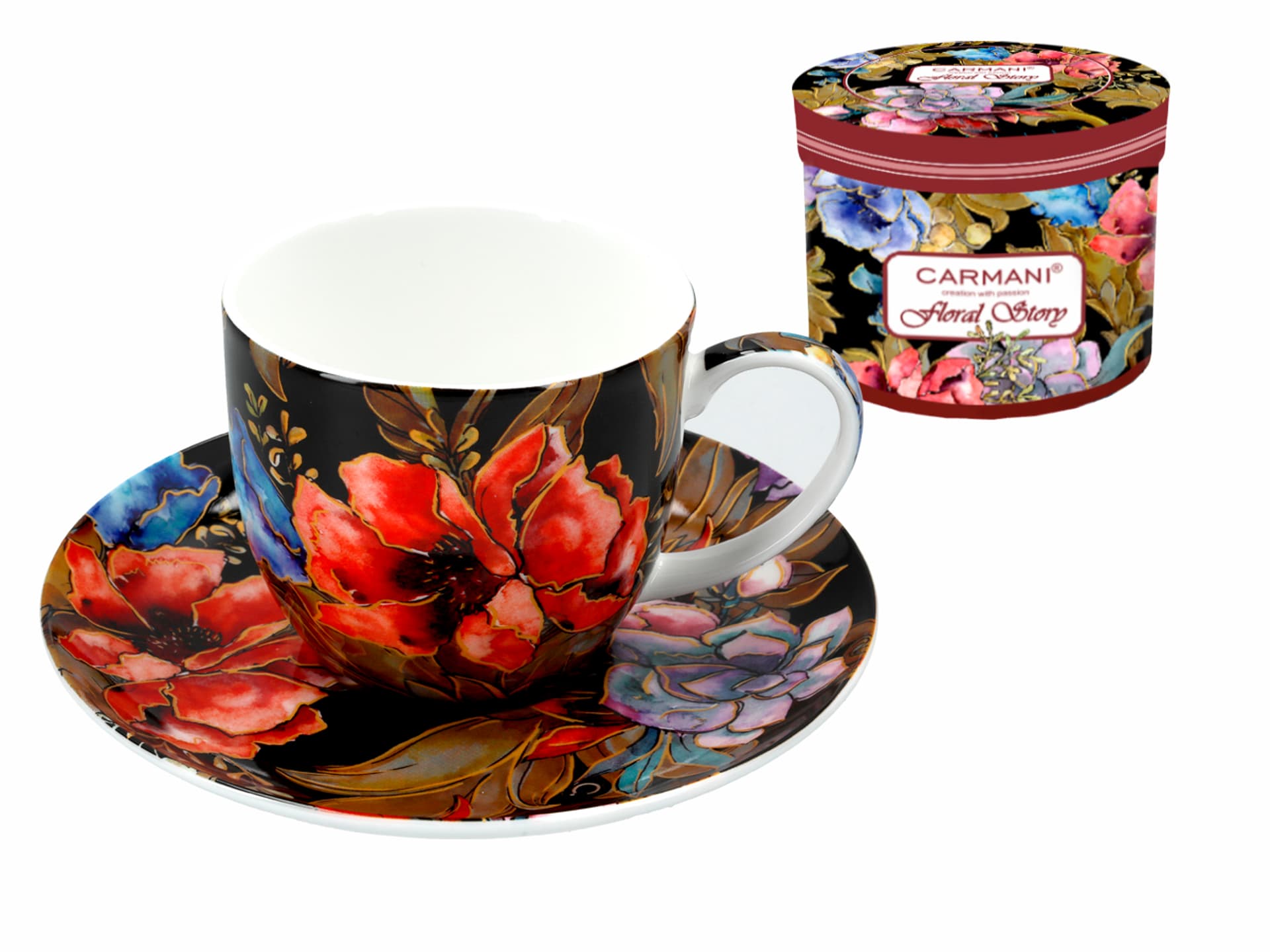 

Filiżanka ze spodkiem - Floral Story (CARMANI)