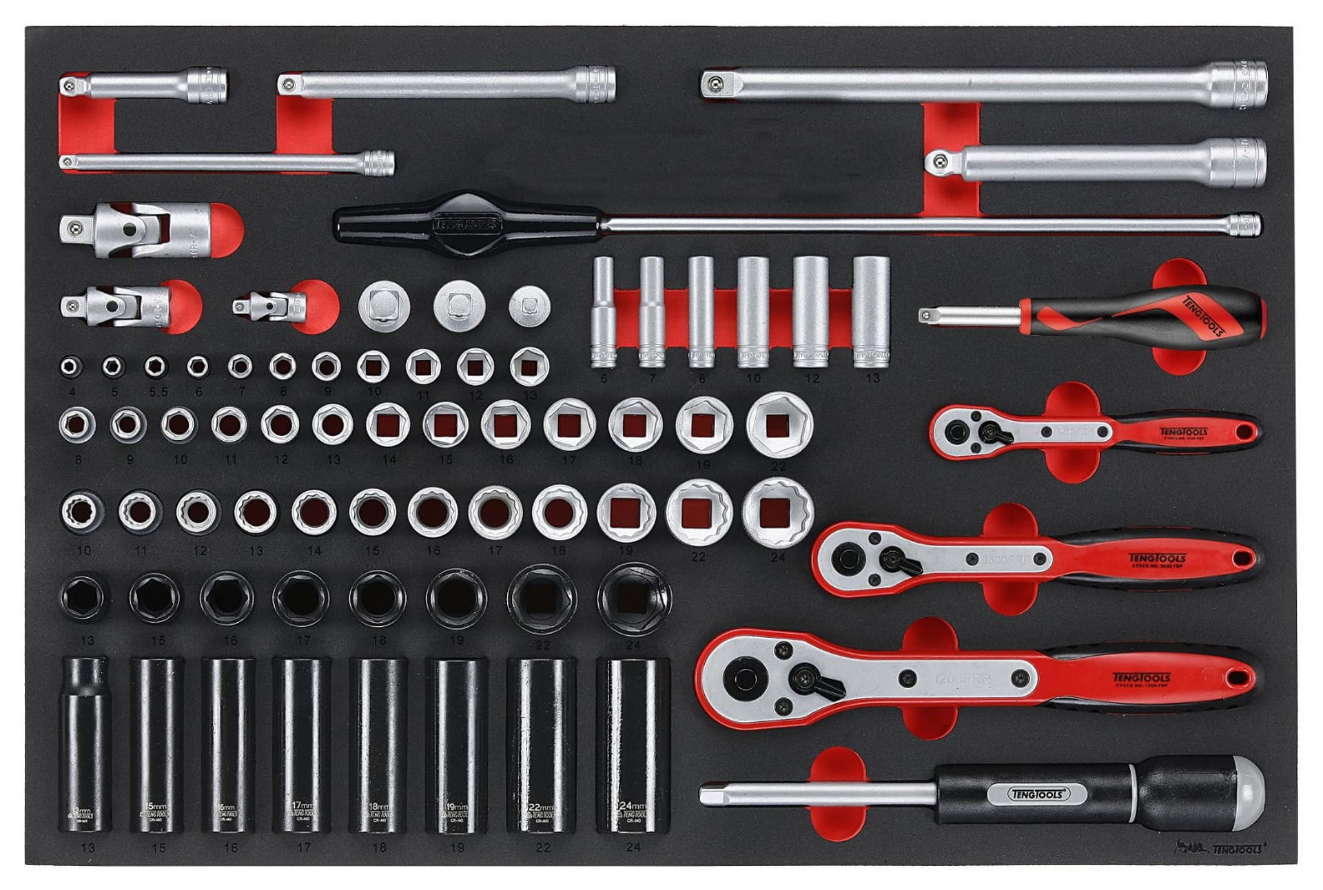

77-elementowy zestaw narzędzi nasadowych Teng Tools TTESK77