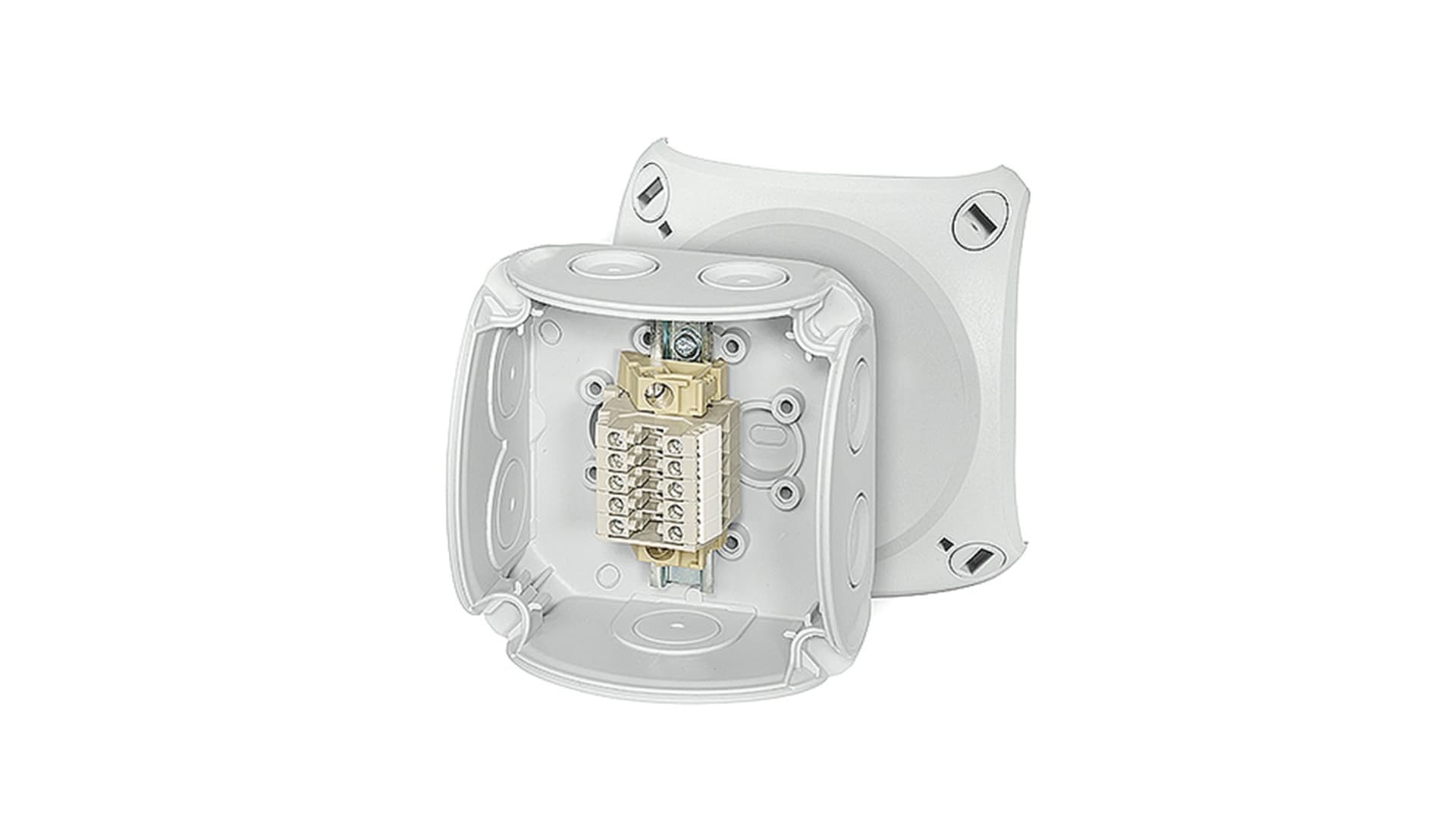 

Puszka odgałęźna 93x93x62 5x2,5mm2 CU/AL IP66 szara RK 0205 T 62000172
