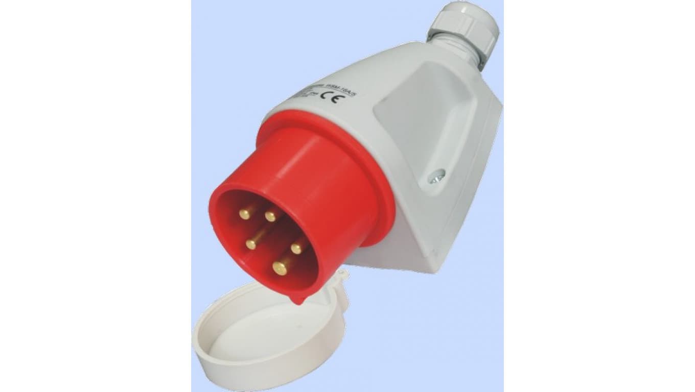 

Wtyczka stała 32A 5P 400V czerwona 6h IP44 WSM 32/5 922065