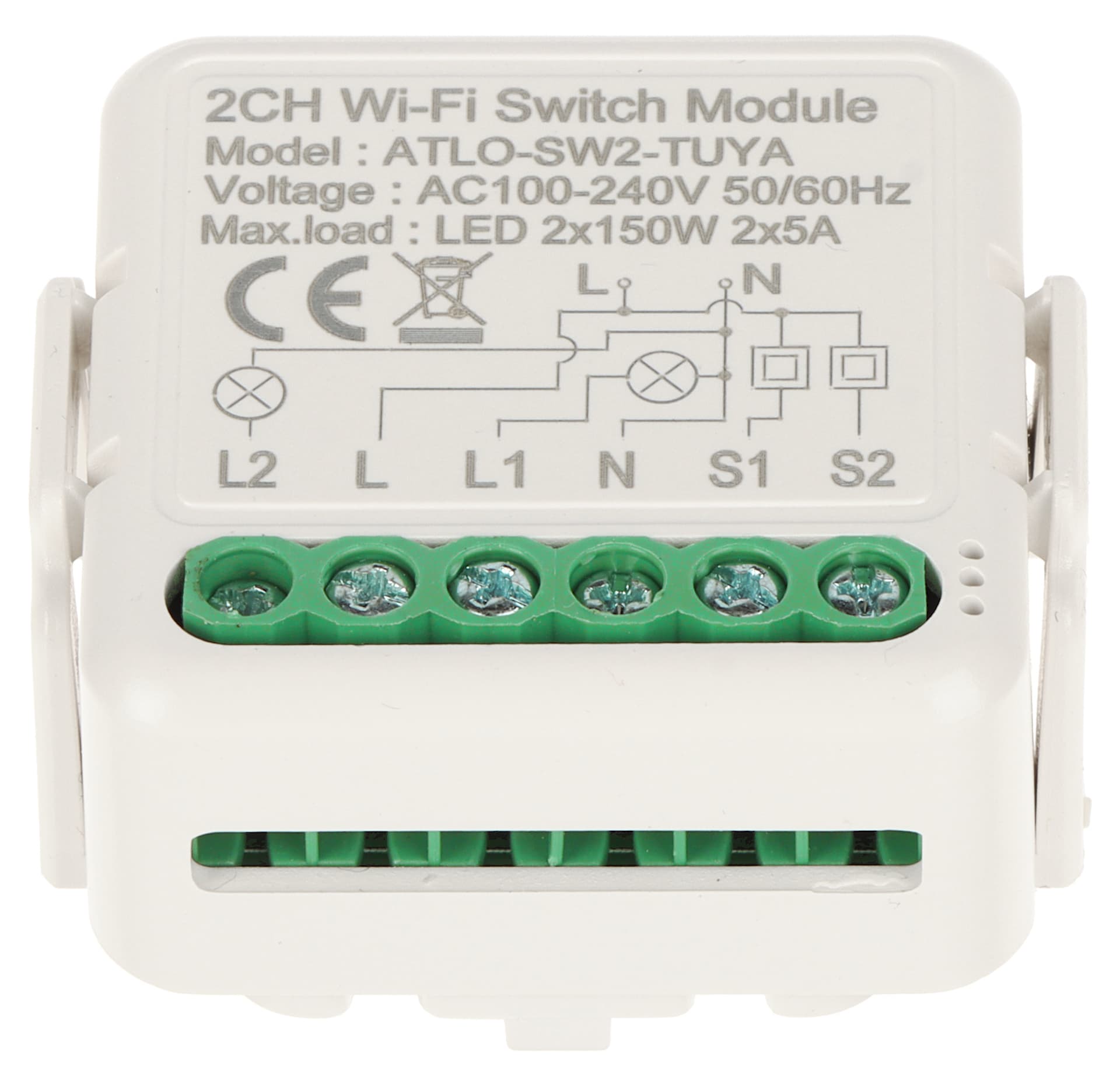 

PODWÓJNY INTELIGENTNY STEROWNIK OŚWIETLENIA LED ATLO-SW2-TUYA Wi-Fi, Tuya Smart