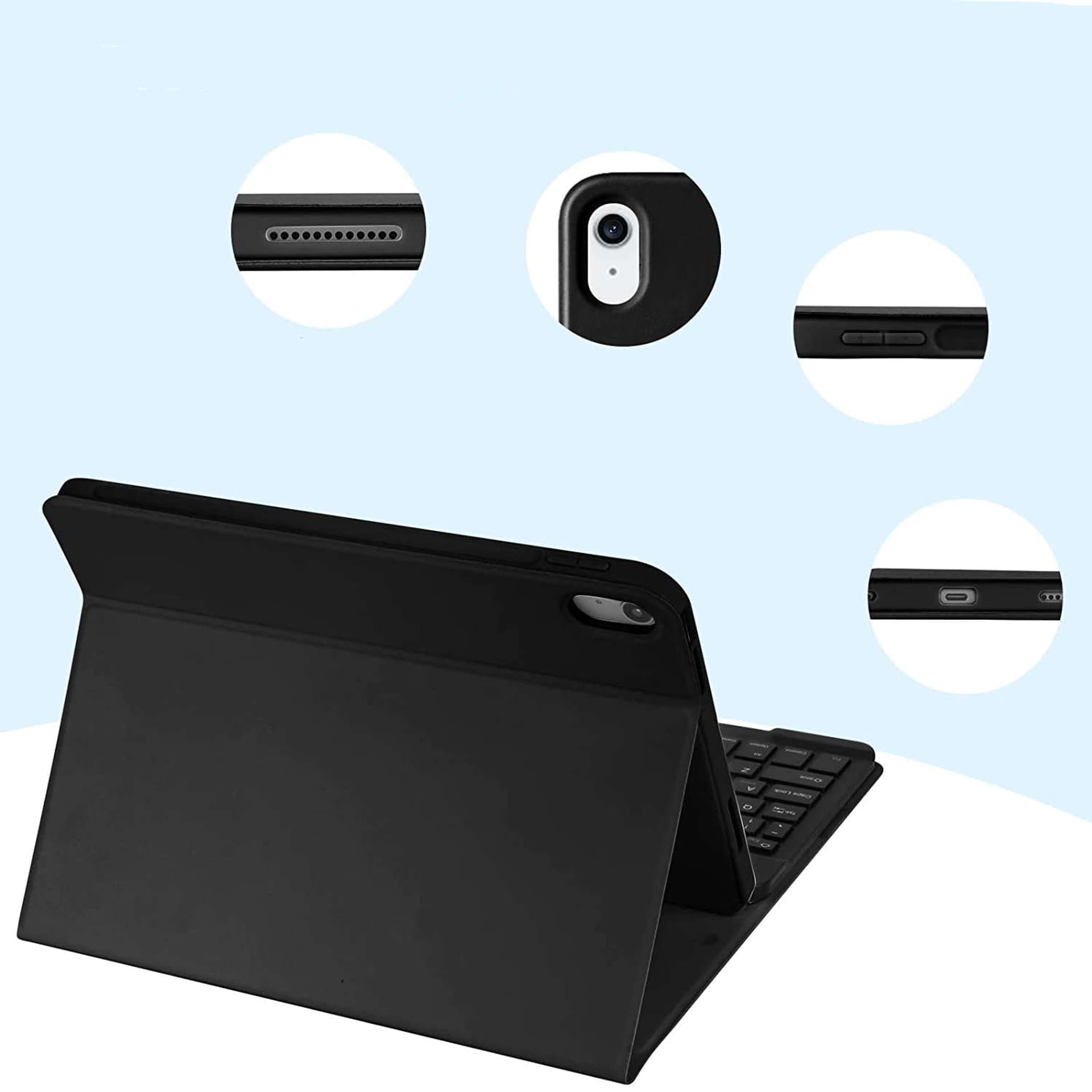 

Etui ochronne z klawiatura bezprzewodowa Alogy Keyboard Case z miejscem na rysik do Apple iPad 10.9 2022 Czarne