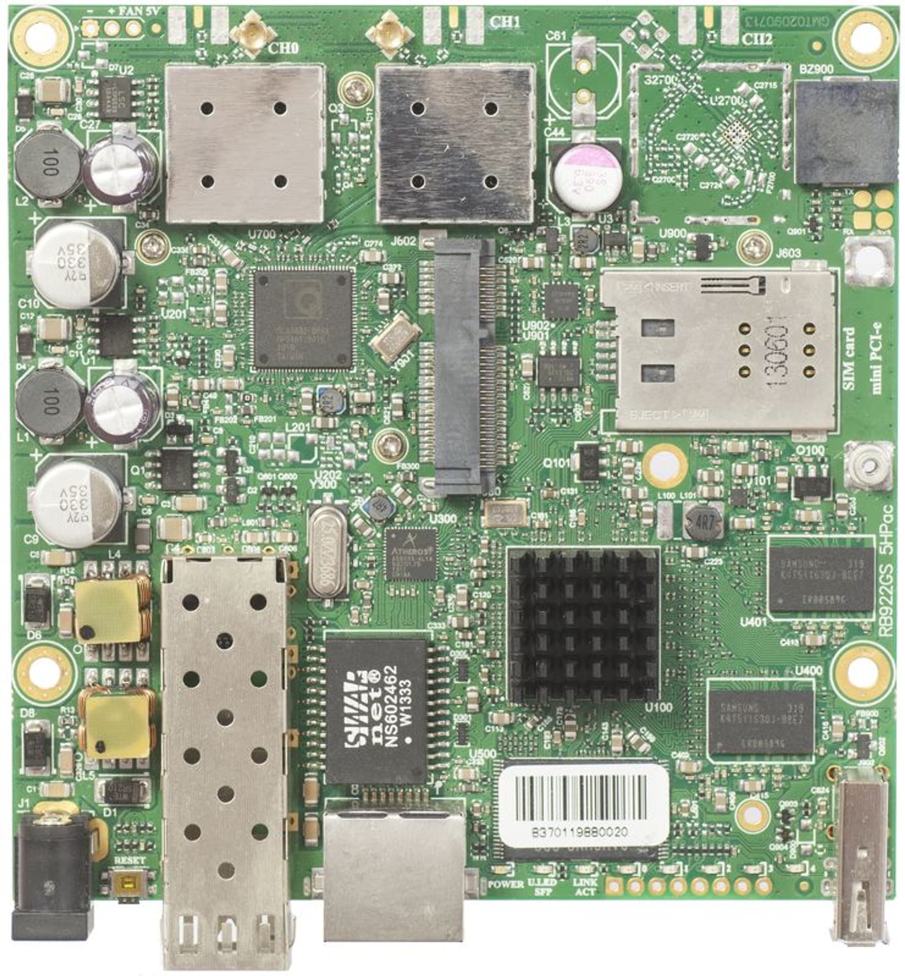 

MIKROTIK RB922UAGS-5HPACD ROUTERBOARD 720MHZ, 128MB, 1XGE, 1XMINIPCI-E, 1X802.11A/N/AC, 1XUSB, L4