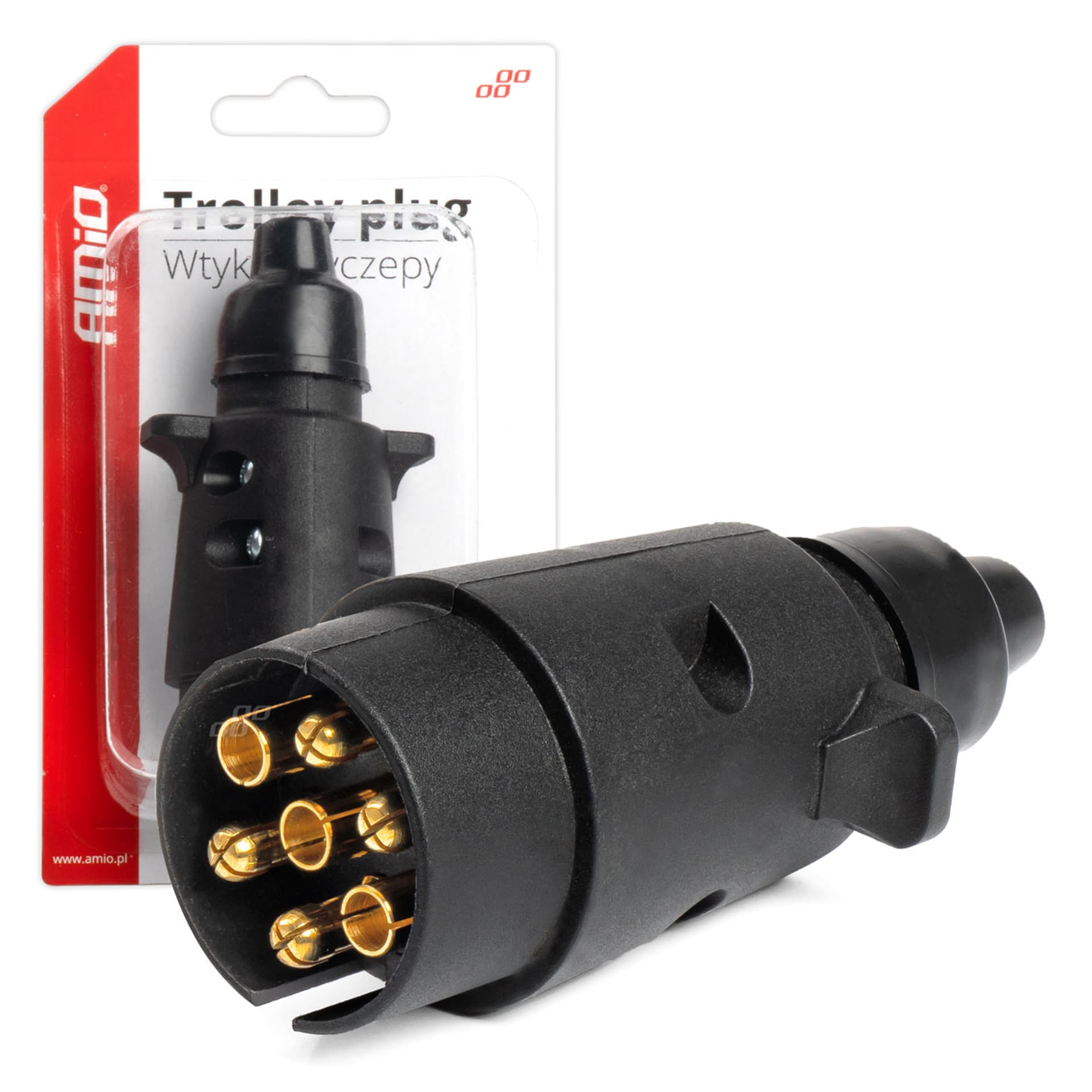 

Wtyk wtyczka przyczepy plastikowa 7 pin amio-03215