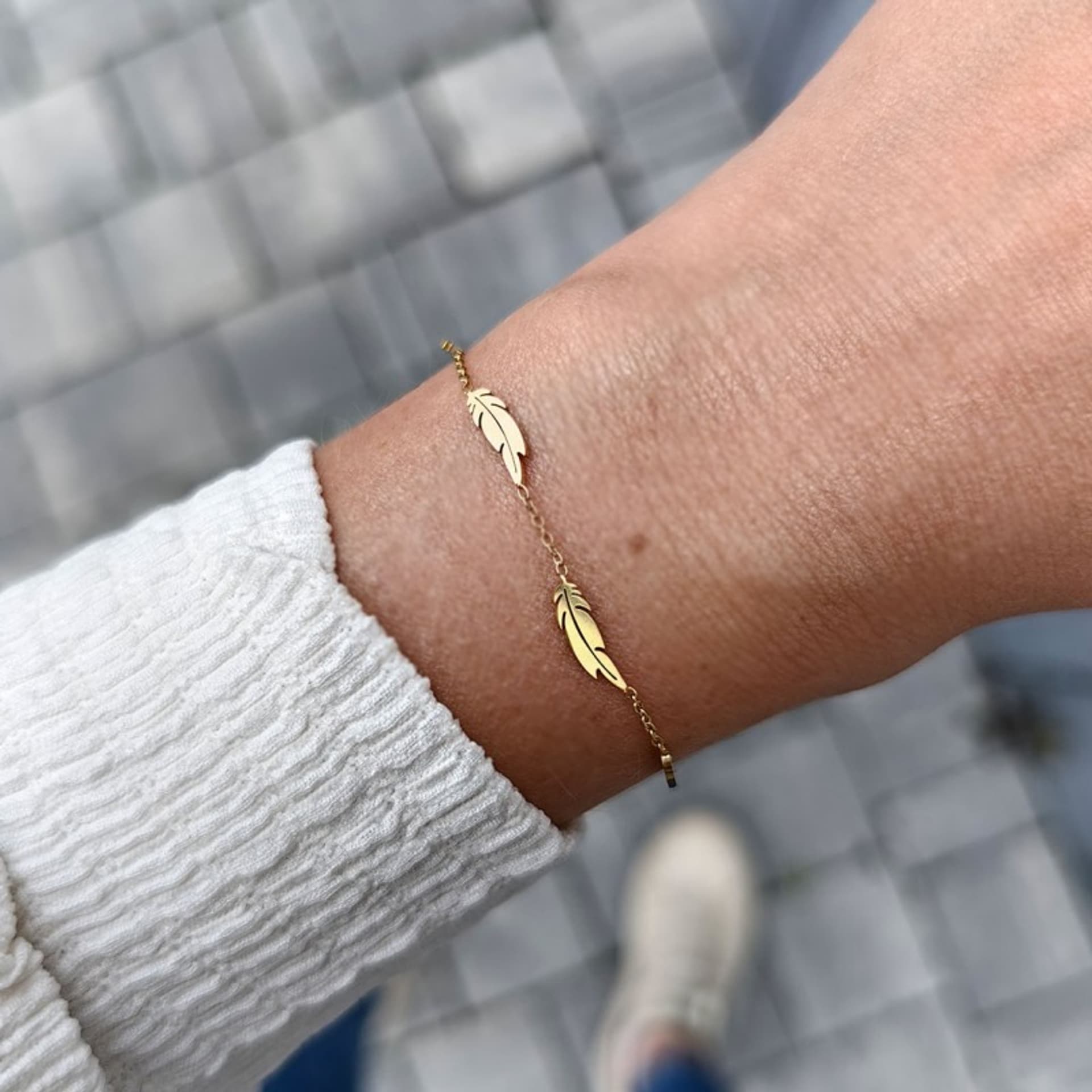 

Bransoletka na rękę stal chirurgiczna pozłacana 14k złotem BST1426