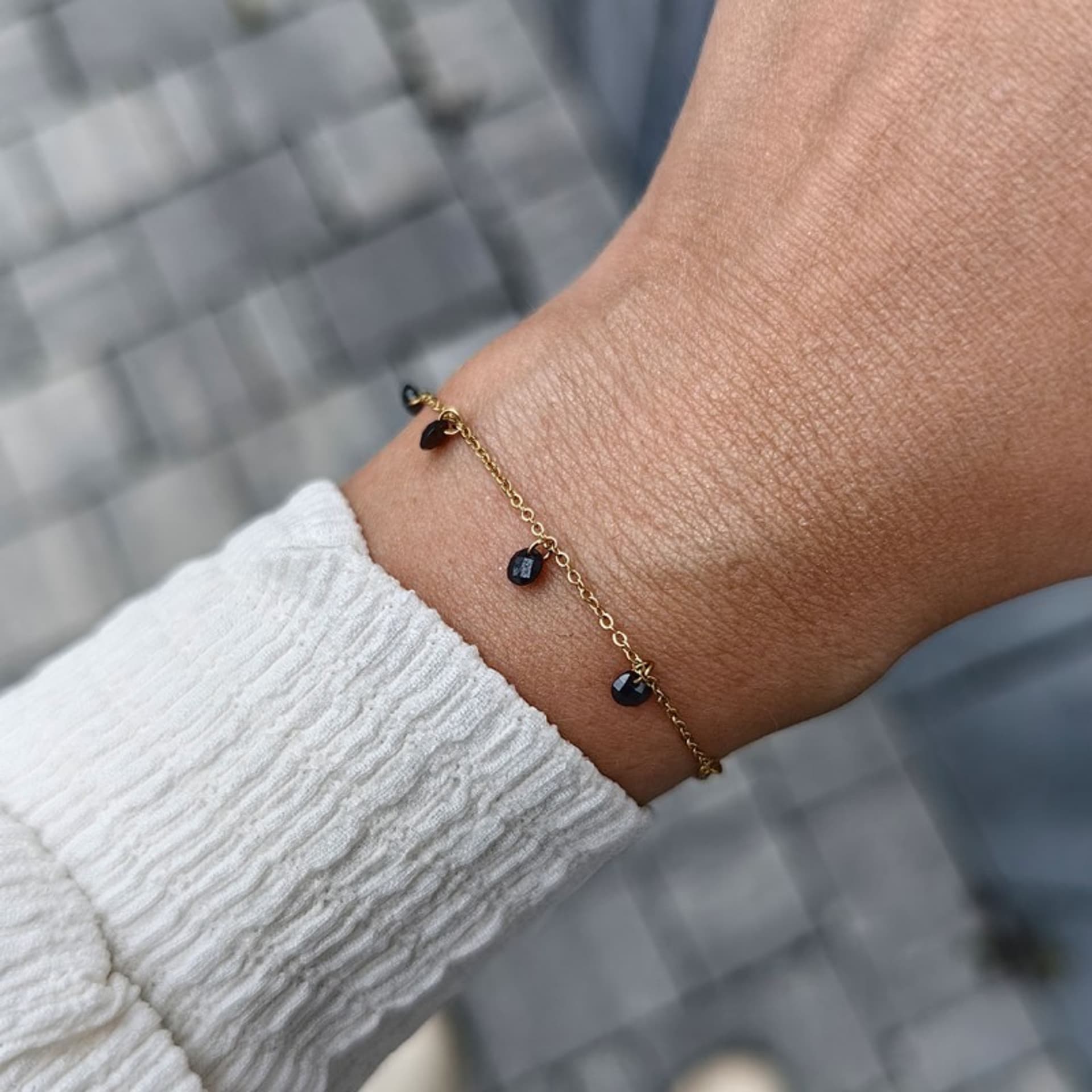 

Bransoletka na rękę stal chirurgiczna pozłacana 14k złotem BST1424