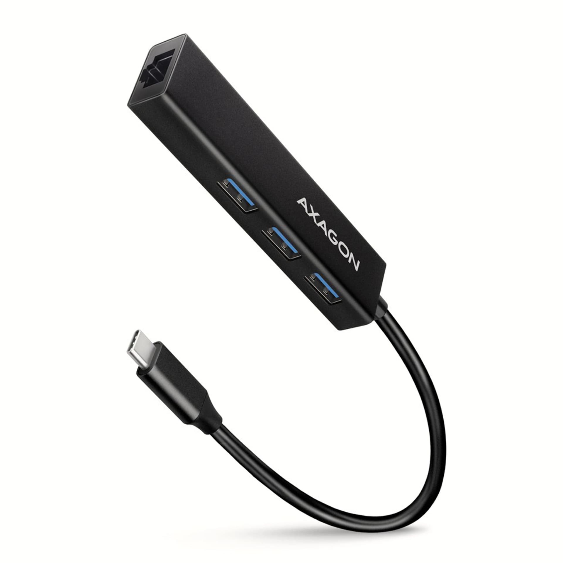 

Karta sieciowa, hub metalowy HMC-GL3A 3x USB-A + GLAN, USB 3.2 Gen 1, 20 cm USB-C kabel
