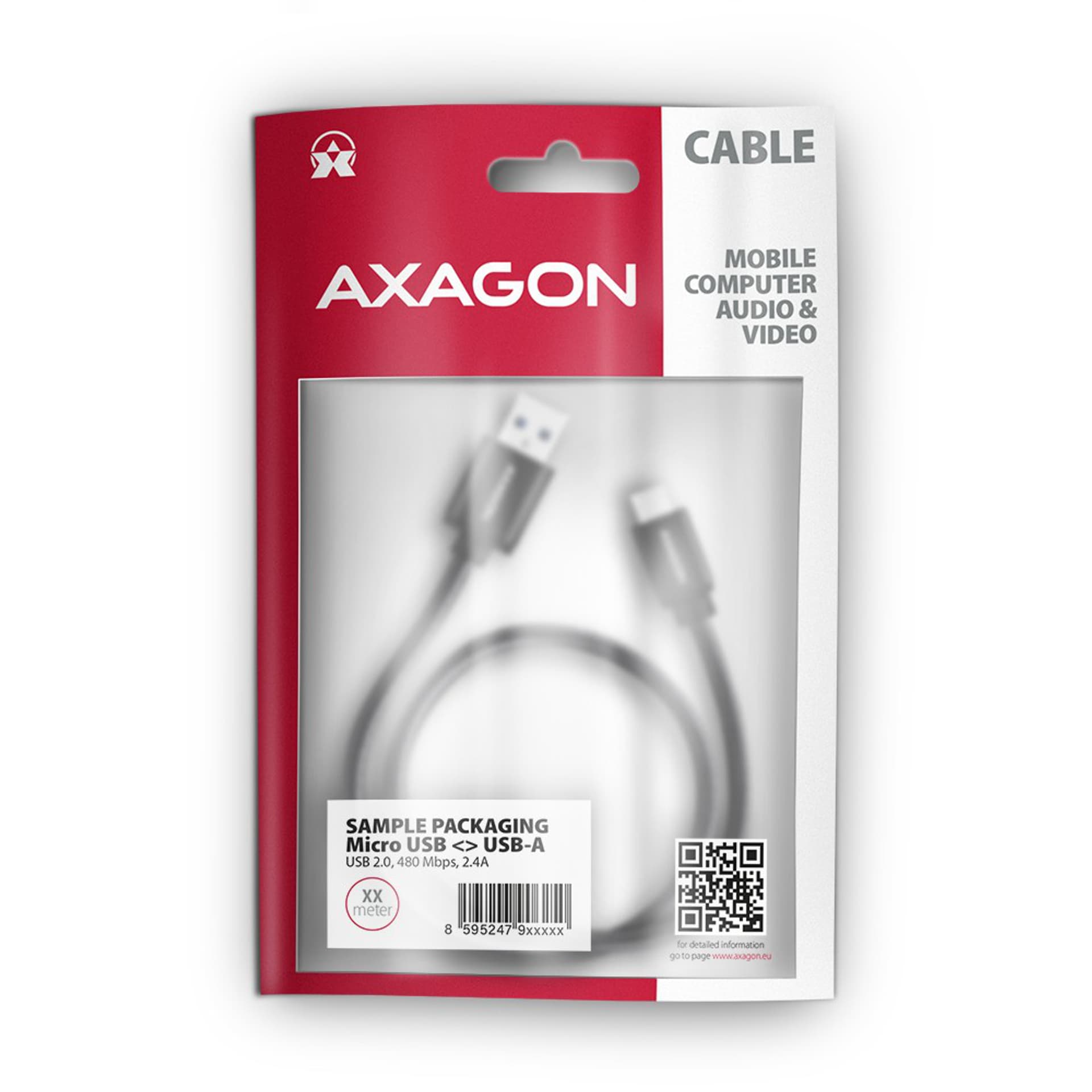 

Kabel USB AXAGON microUSB typ B 1