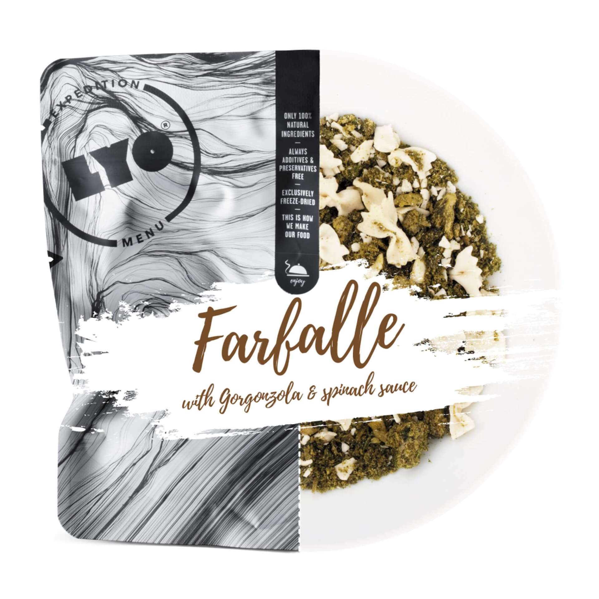 

Danie liofilizowane Lyofood farfalle w sosie szpinakowo-serowym 370 g